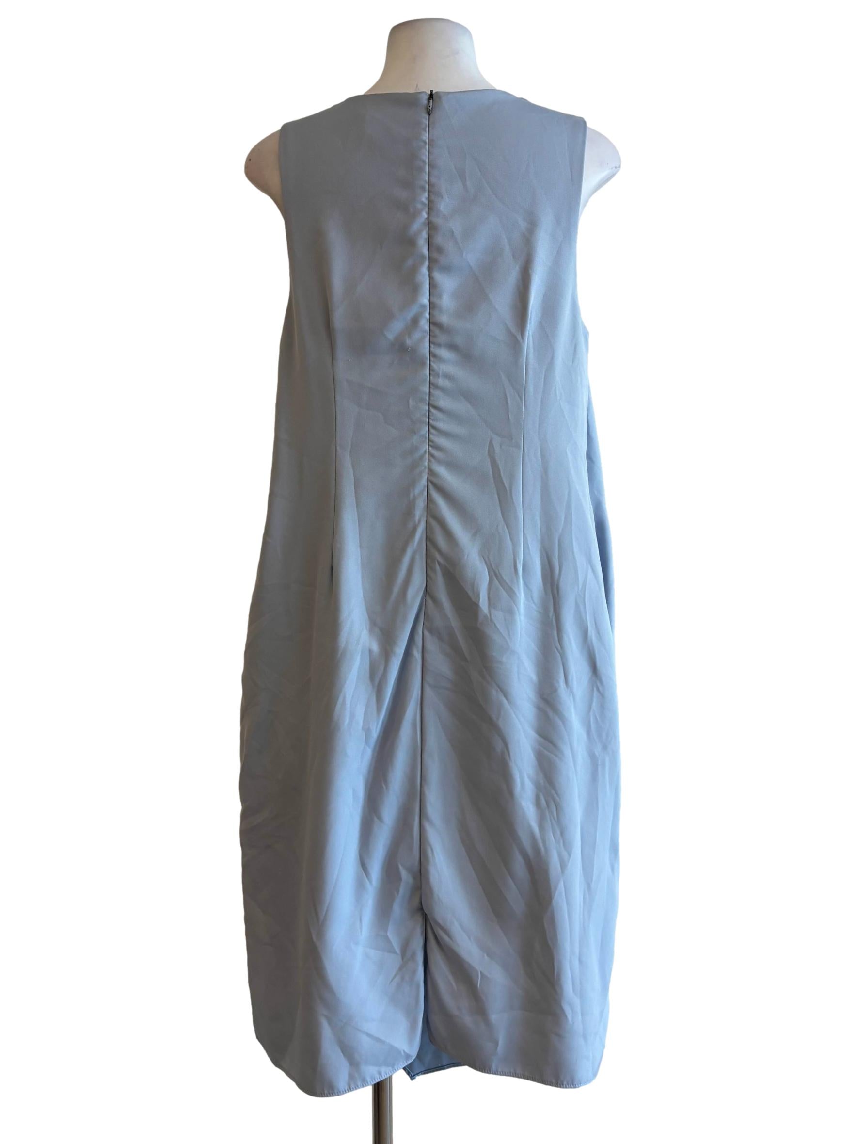 Sky Blue Sleeveless V-Neck Dress