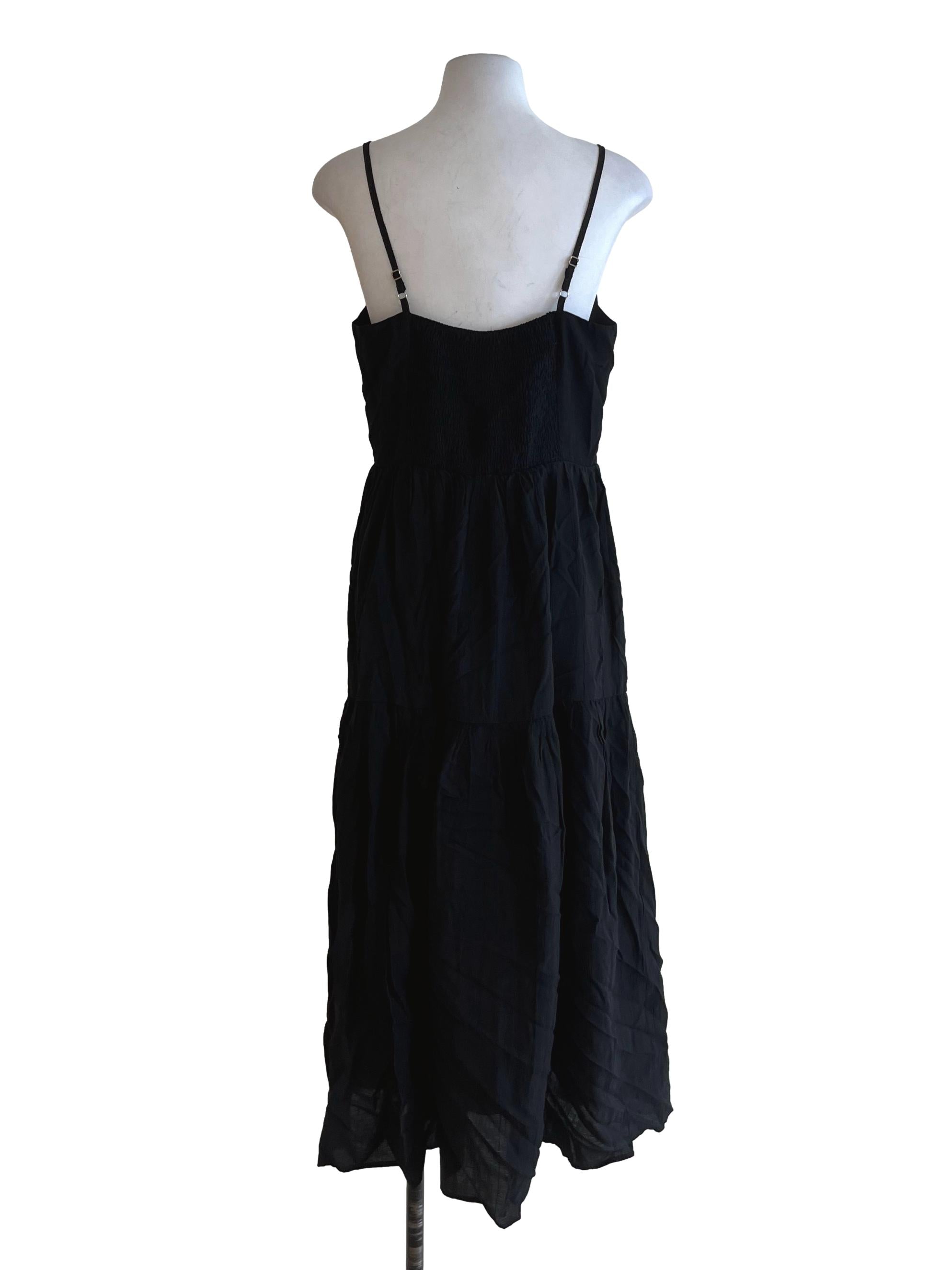 Black Spaghetti Strap A-Line Dress
