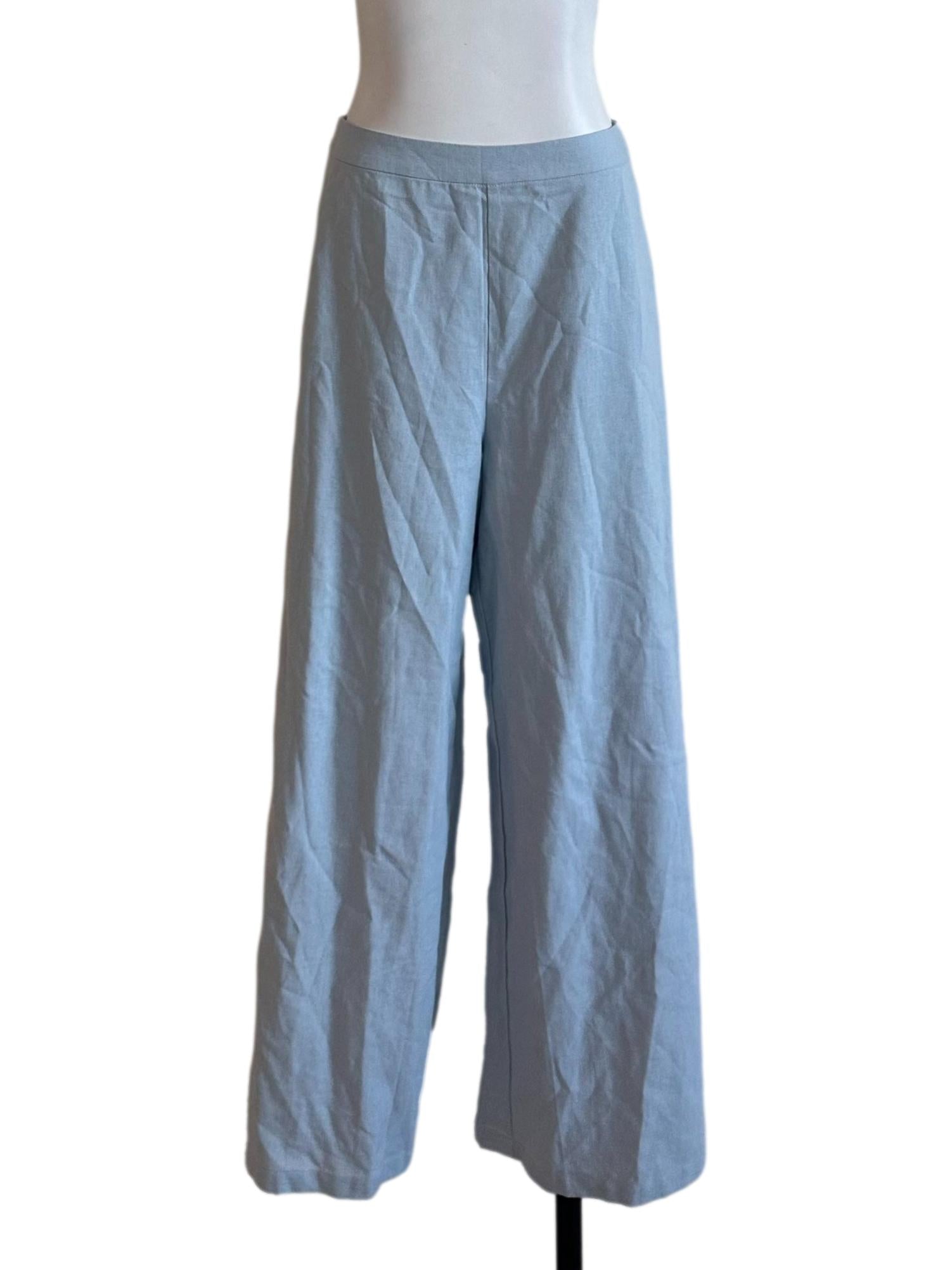 Baby Blue Casual Straight Pants