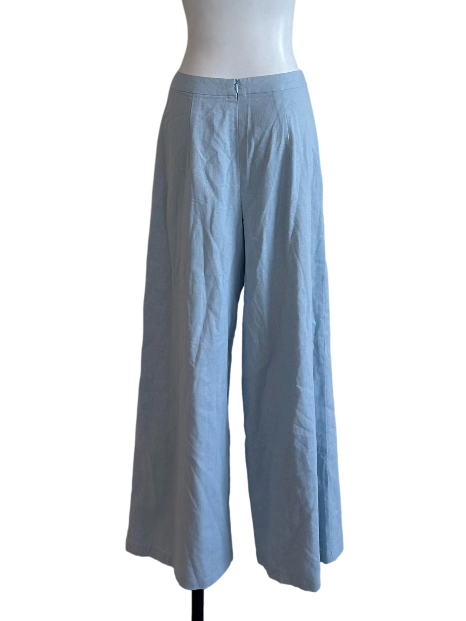 Baby Blue Casual Straight Pants