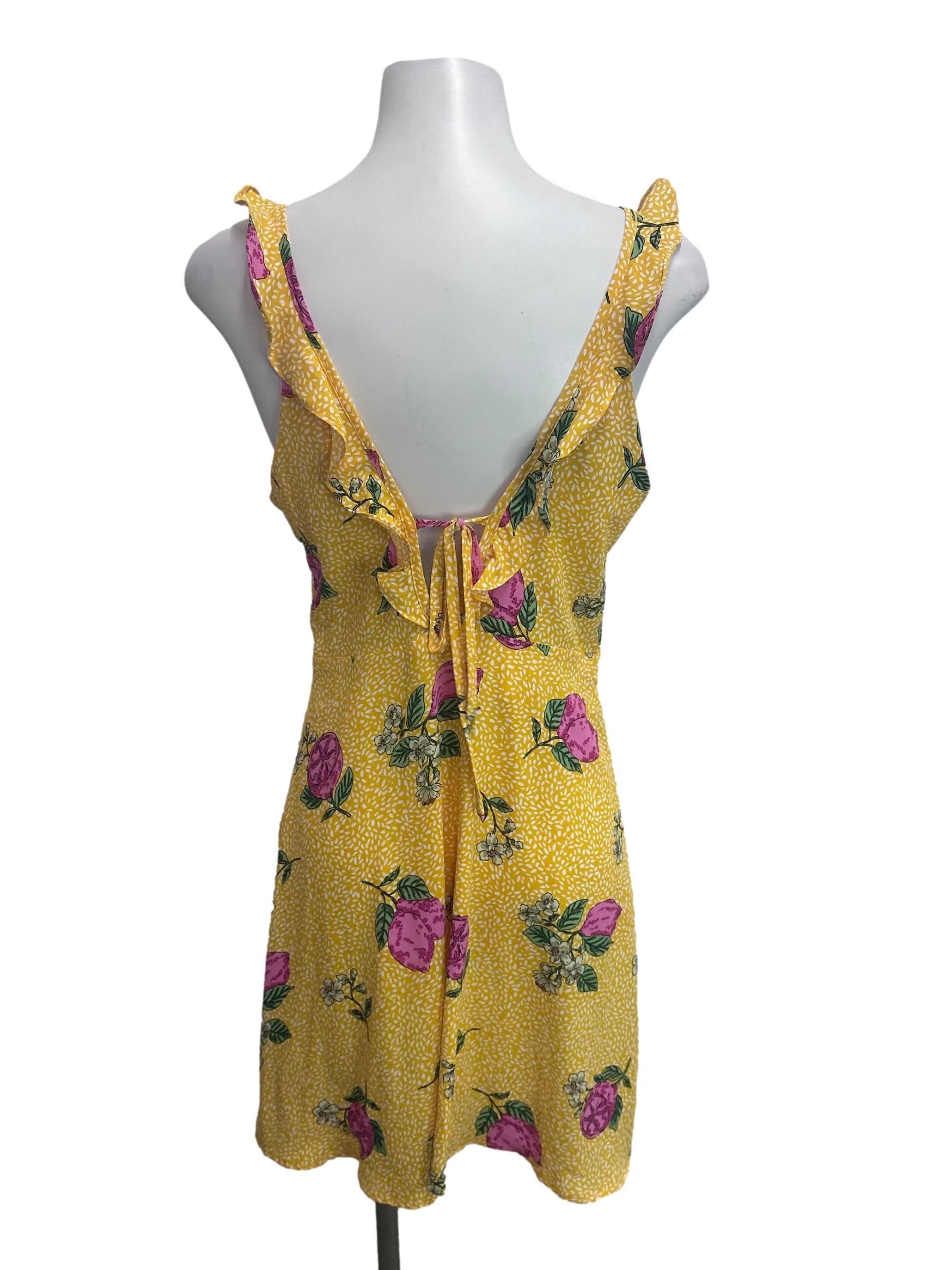 Yellow Floral Mini Dress