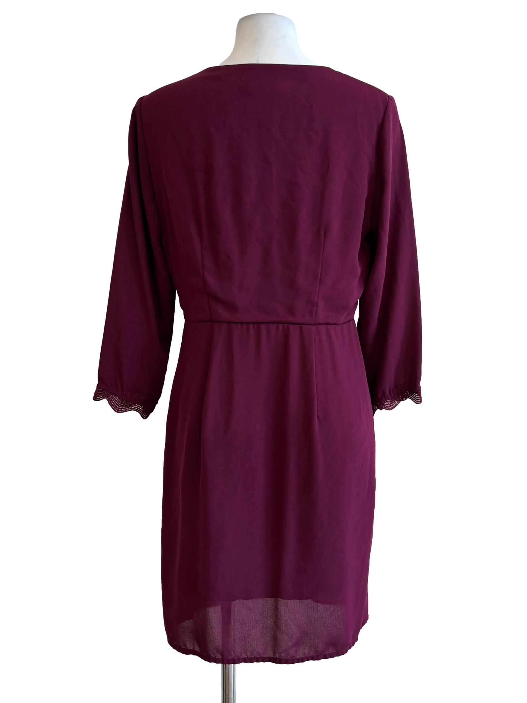 Plum Purple Surplice Chiffon Dress