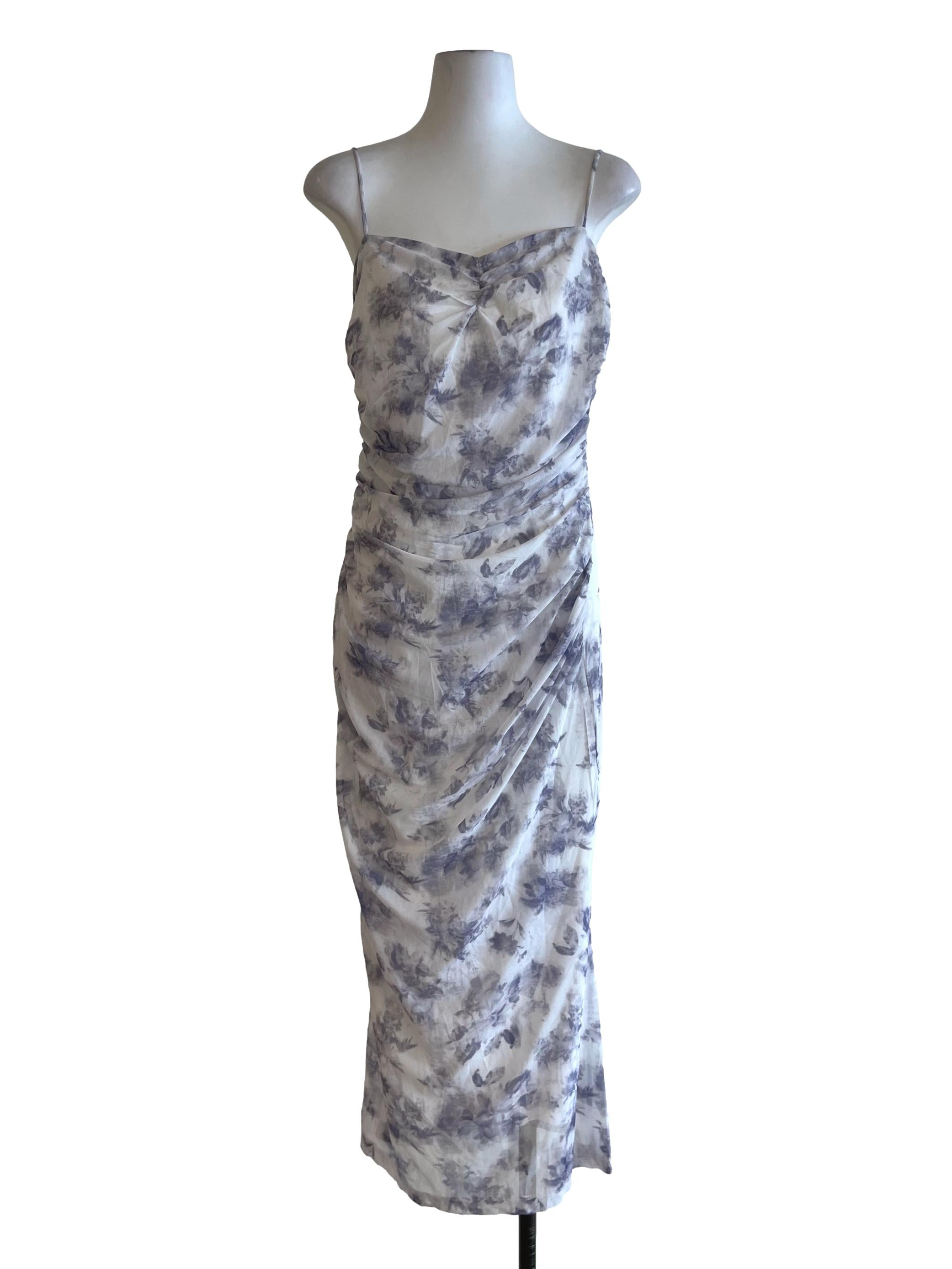 White Abstract Bodycon Dress