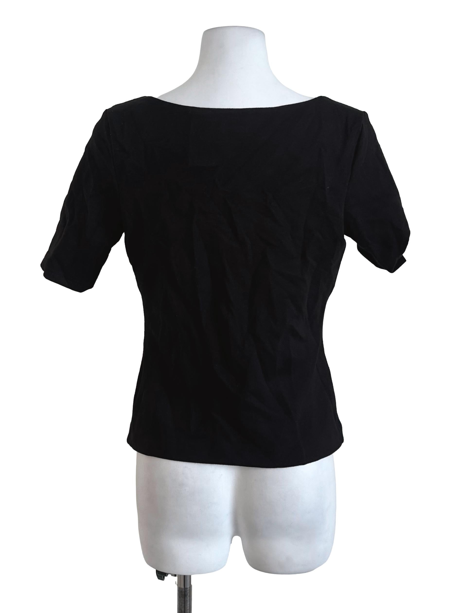 Black Plain Square Neck Top LB