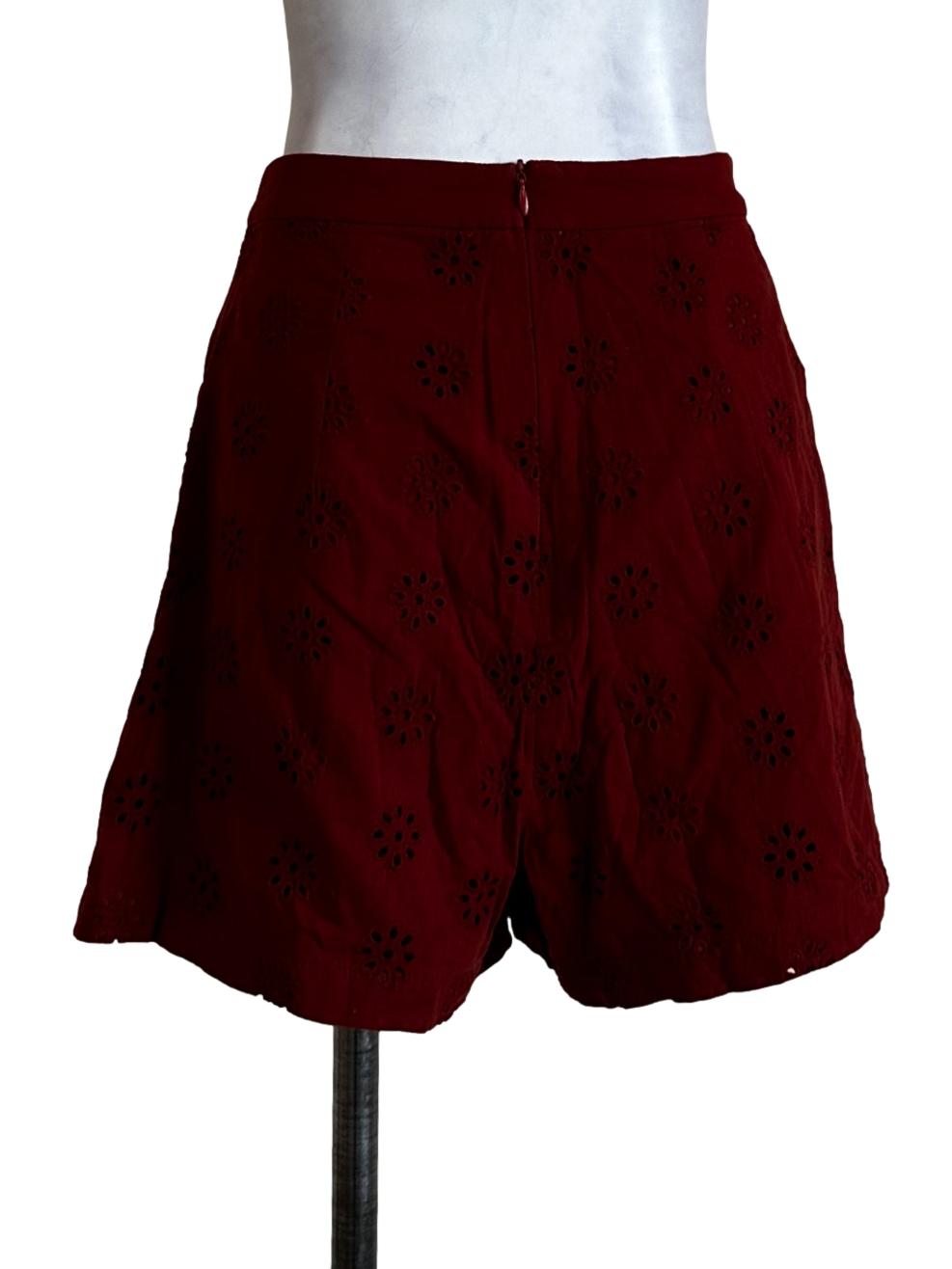 Brick Orange Embroidered Shorts TCL