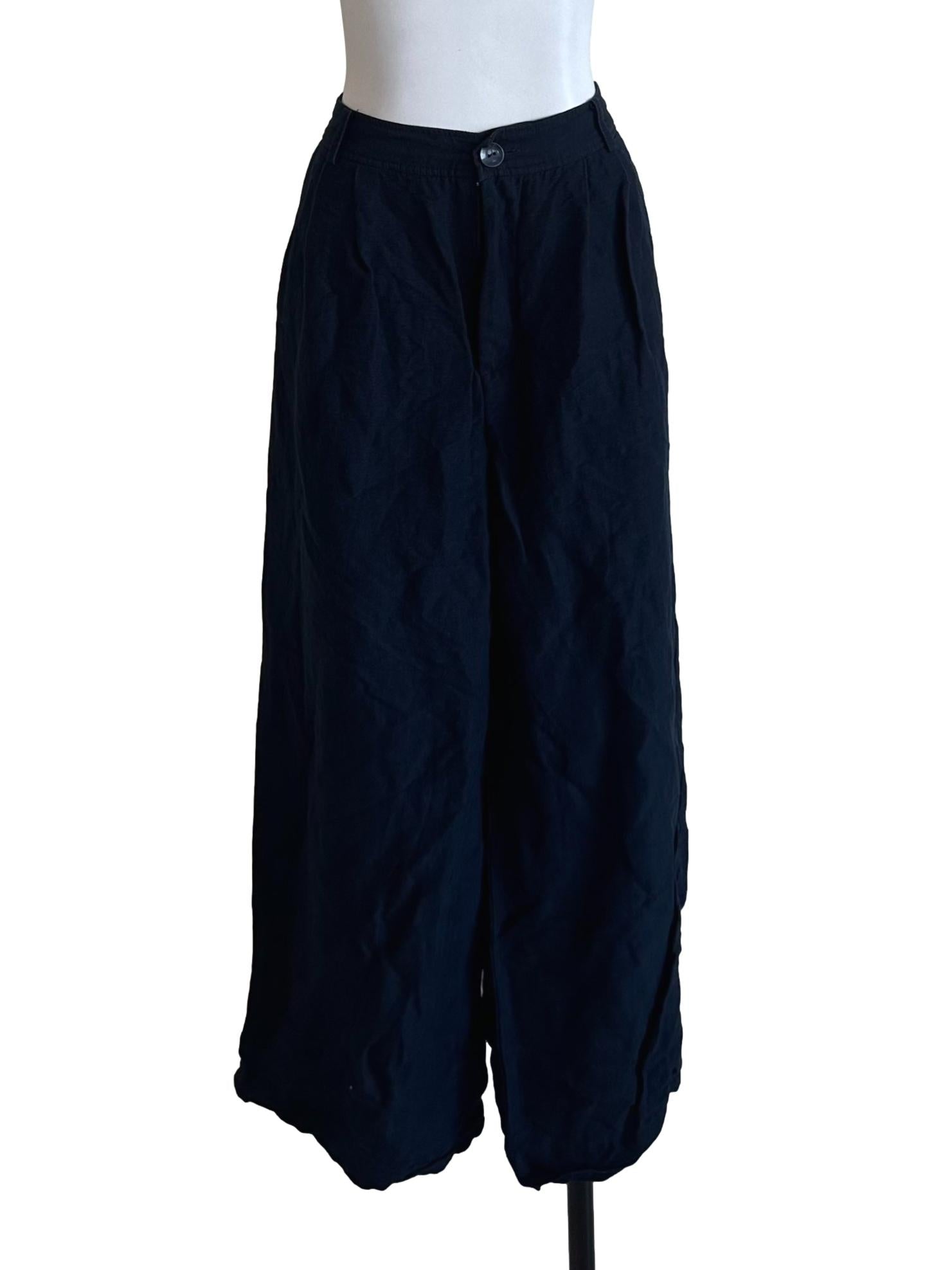 Navy Blue Textured Pants