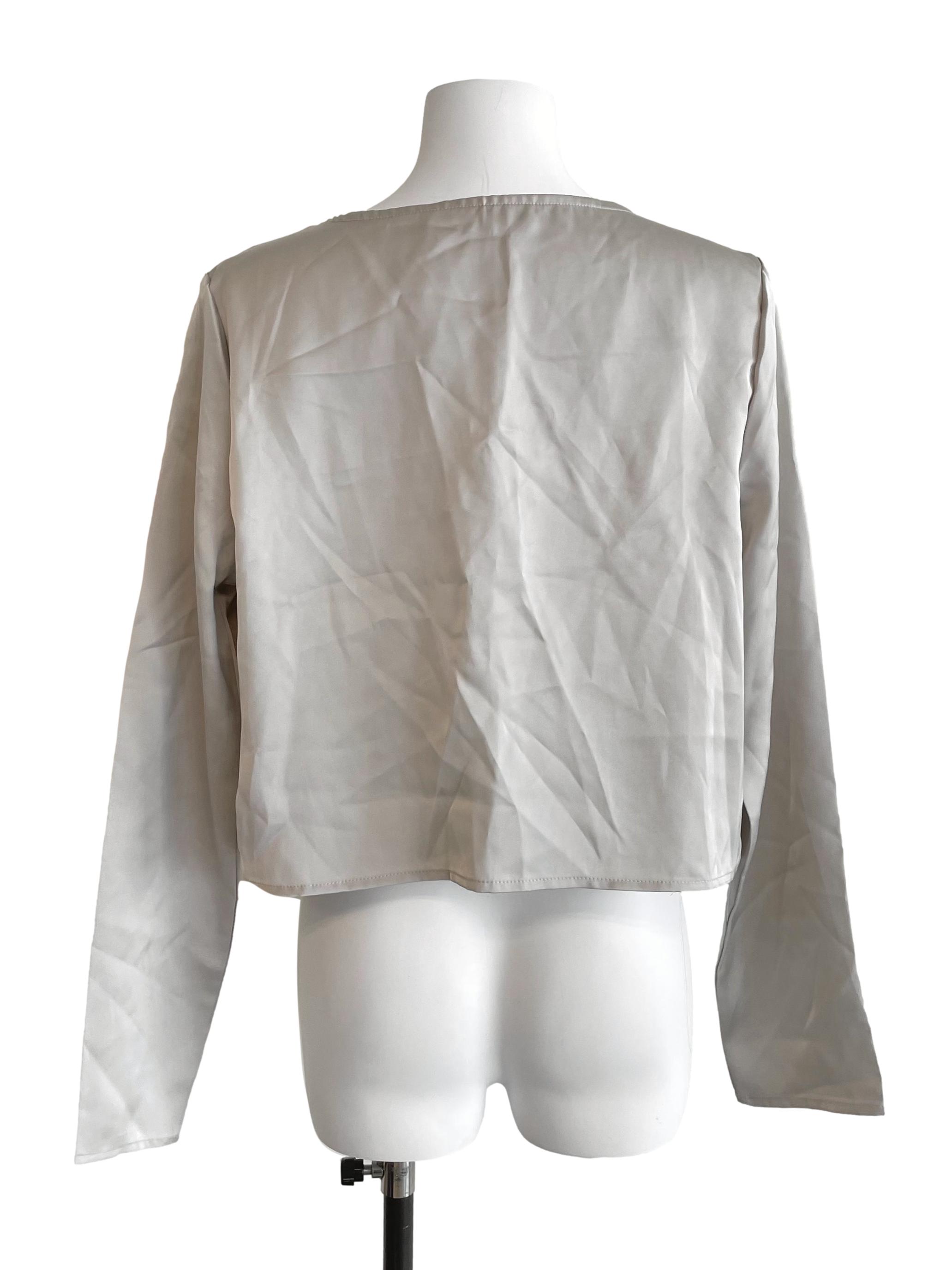 Bone Satin Tie Knot Jacket