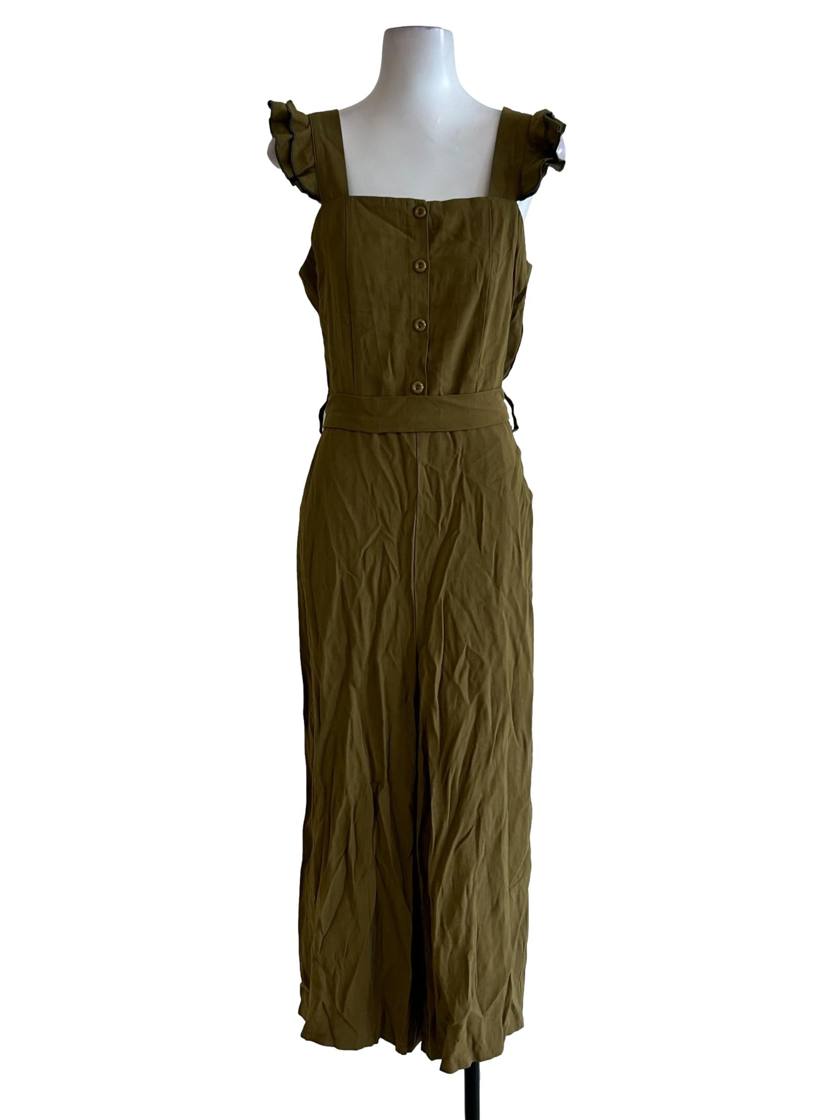 Pickle Green Belted Jumpsuit