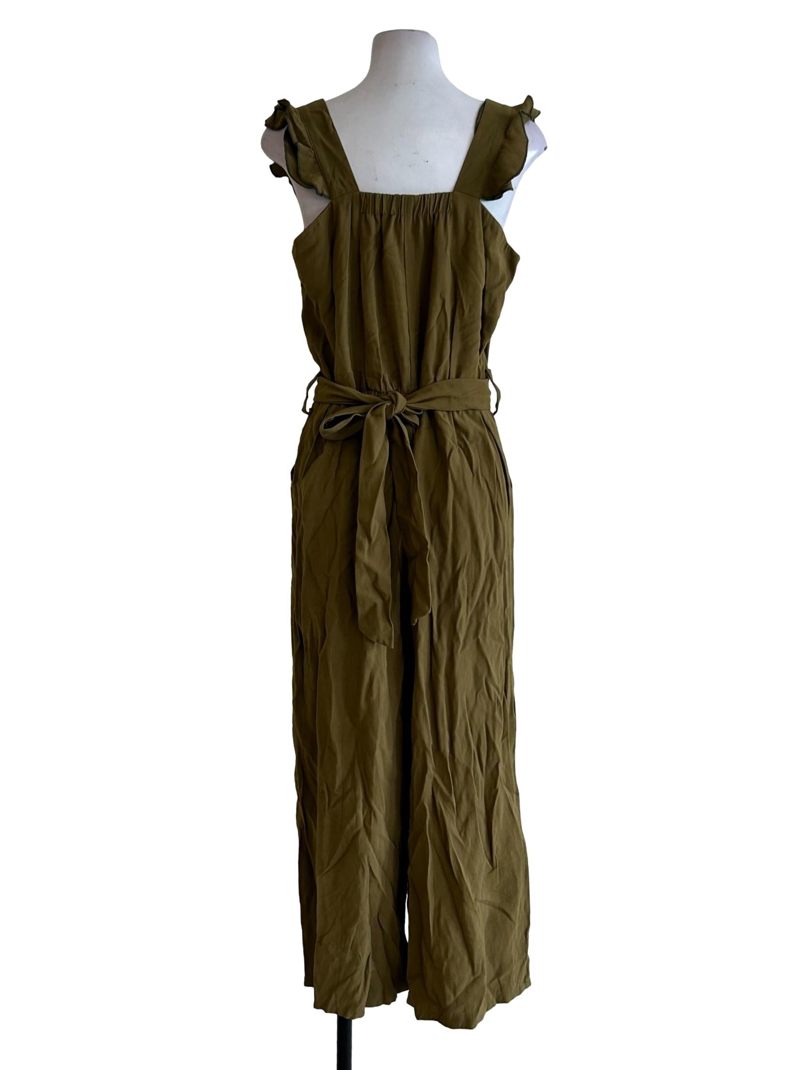 Pickle Green Belted Jumpsuit