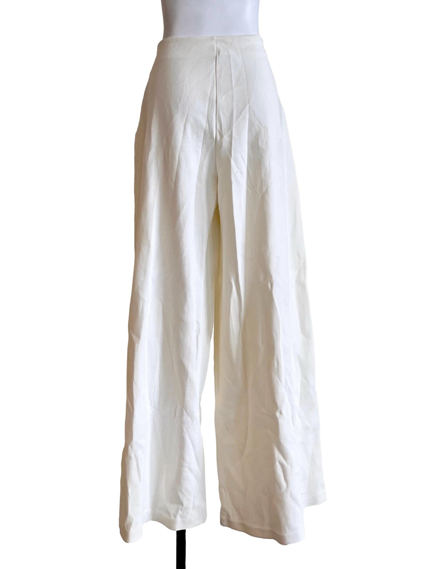 Cream White High Waist Culottes