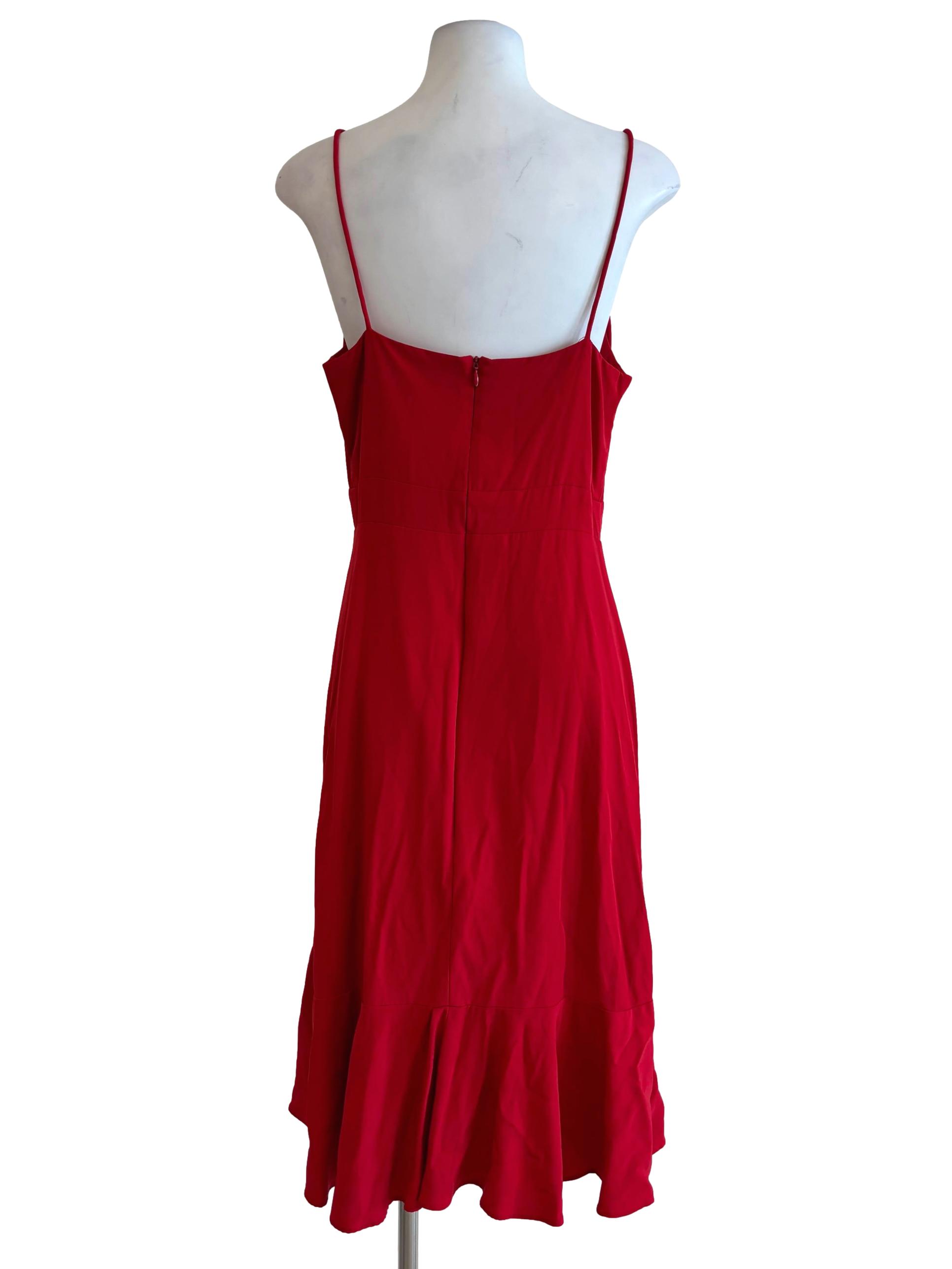 Red Drop Waist Spaghetti Strap Dress
