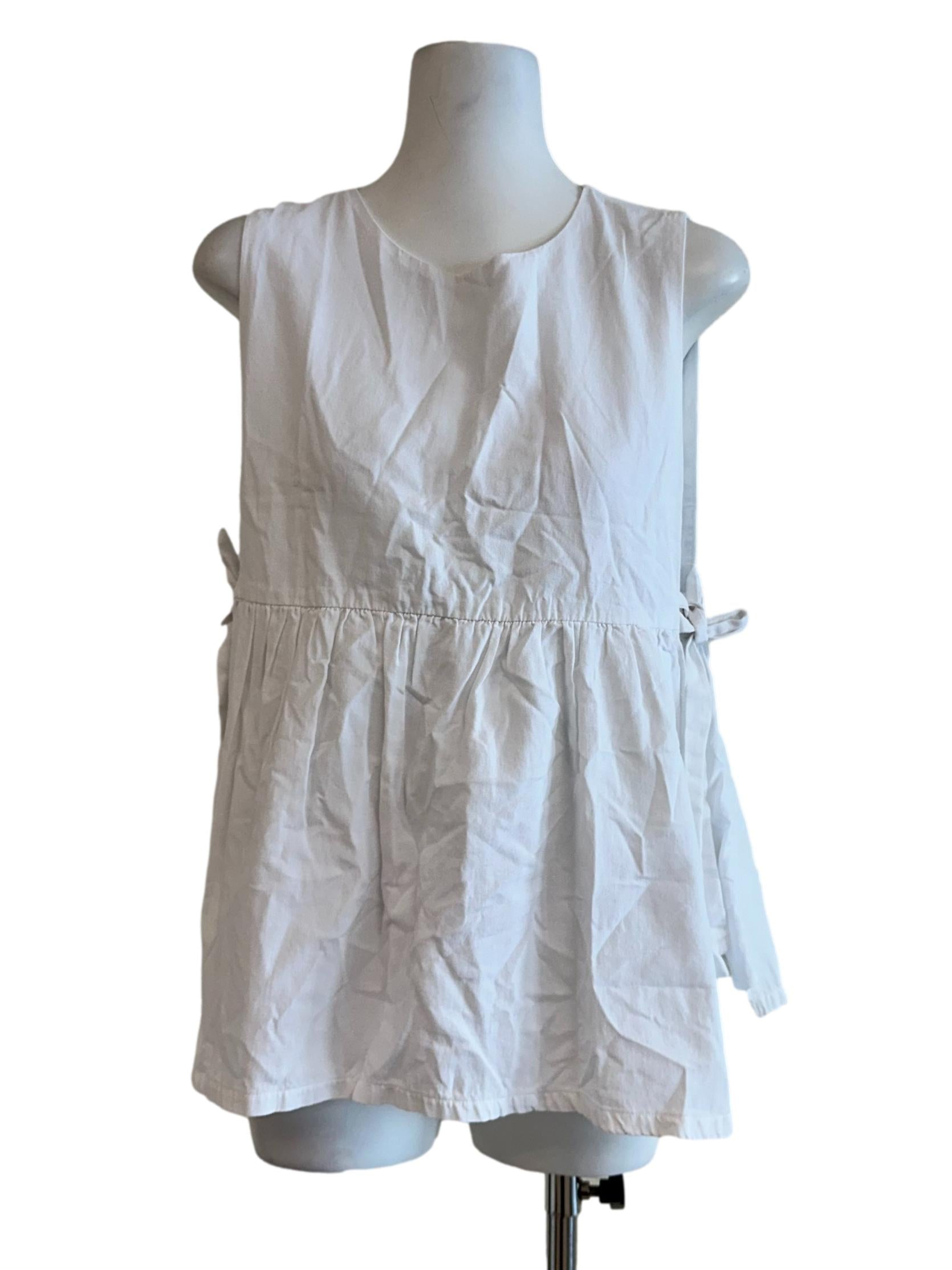 Porcelain White Side Tie Sleeveless Top