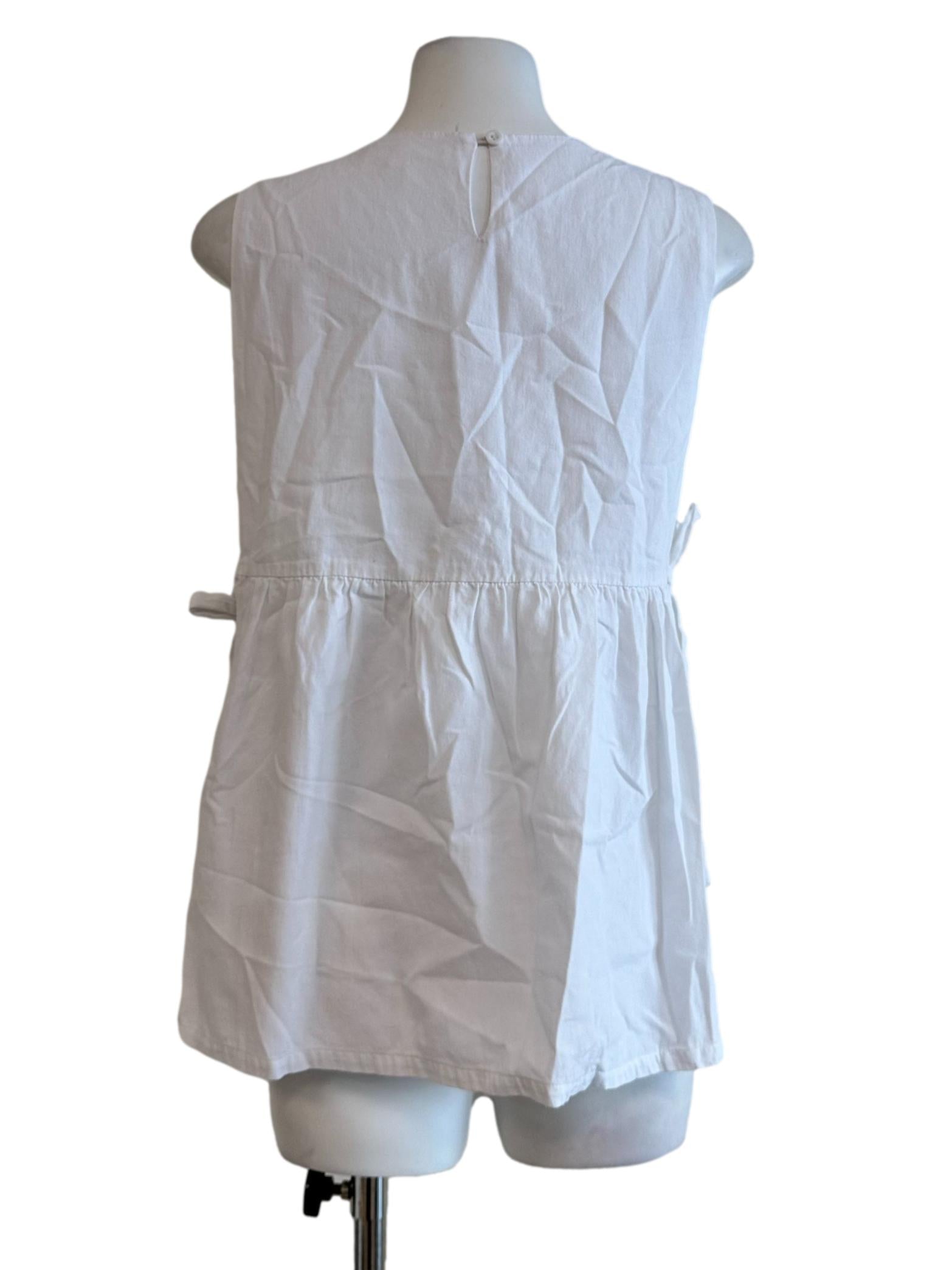 Porcelain White Side Tie Sleeveless Top