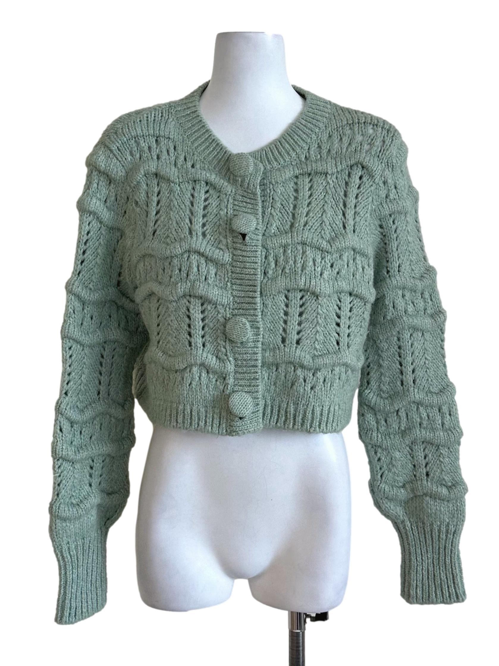 Mint Green Knit Cardigan
