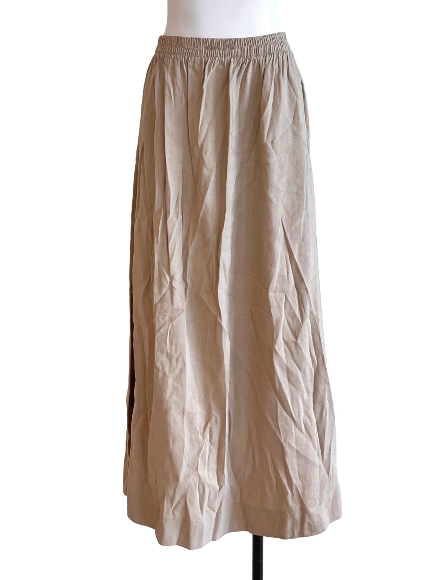 Tortilla Brown Linen A-Line Skirt LB
