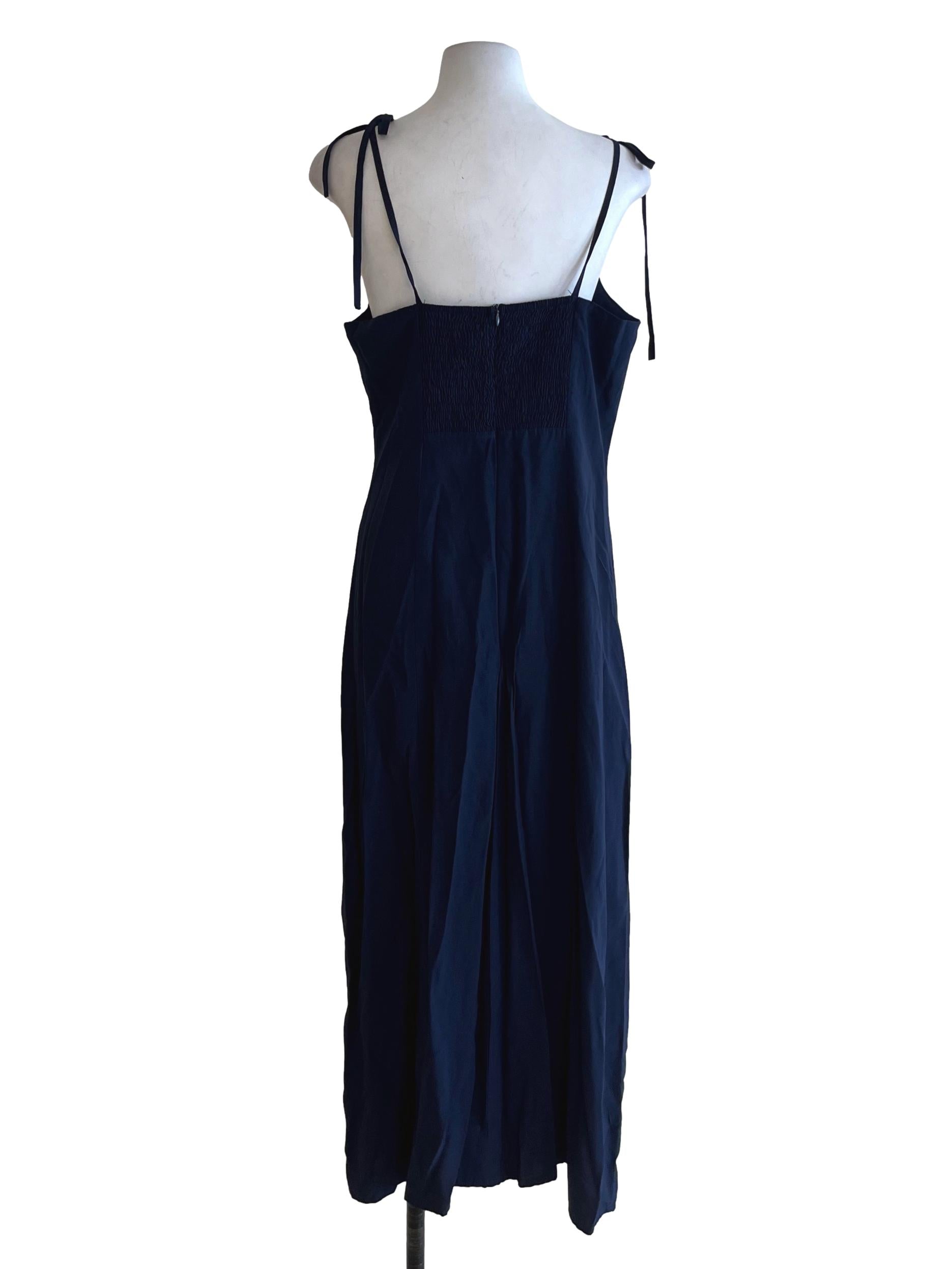 Navy Blue Square Neckline Sheath Dress TEM
