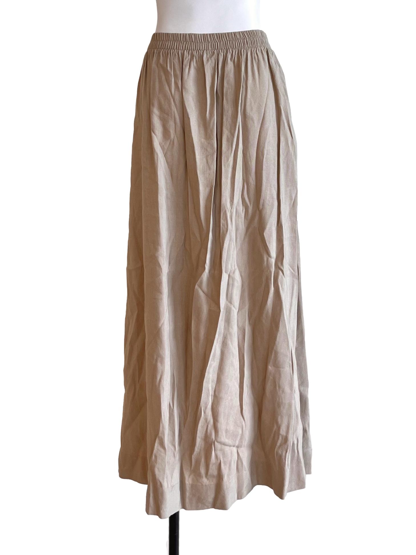 Tortilla Brown Linen A-Line Skirt LB