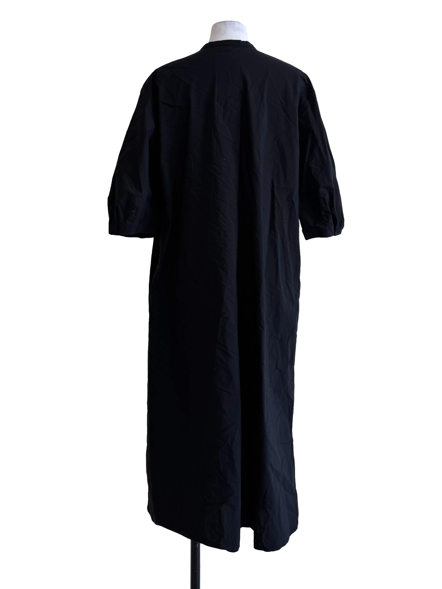 Ink Black Mid Sleeve Shirt Dress