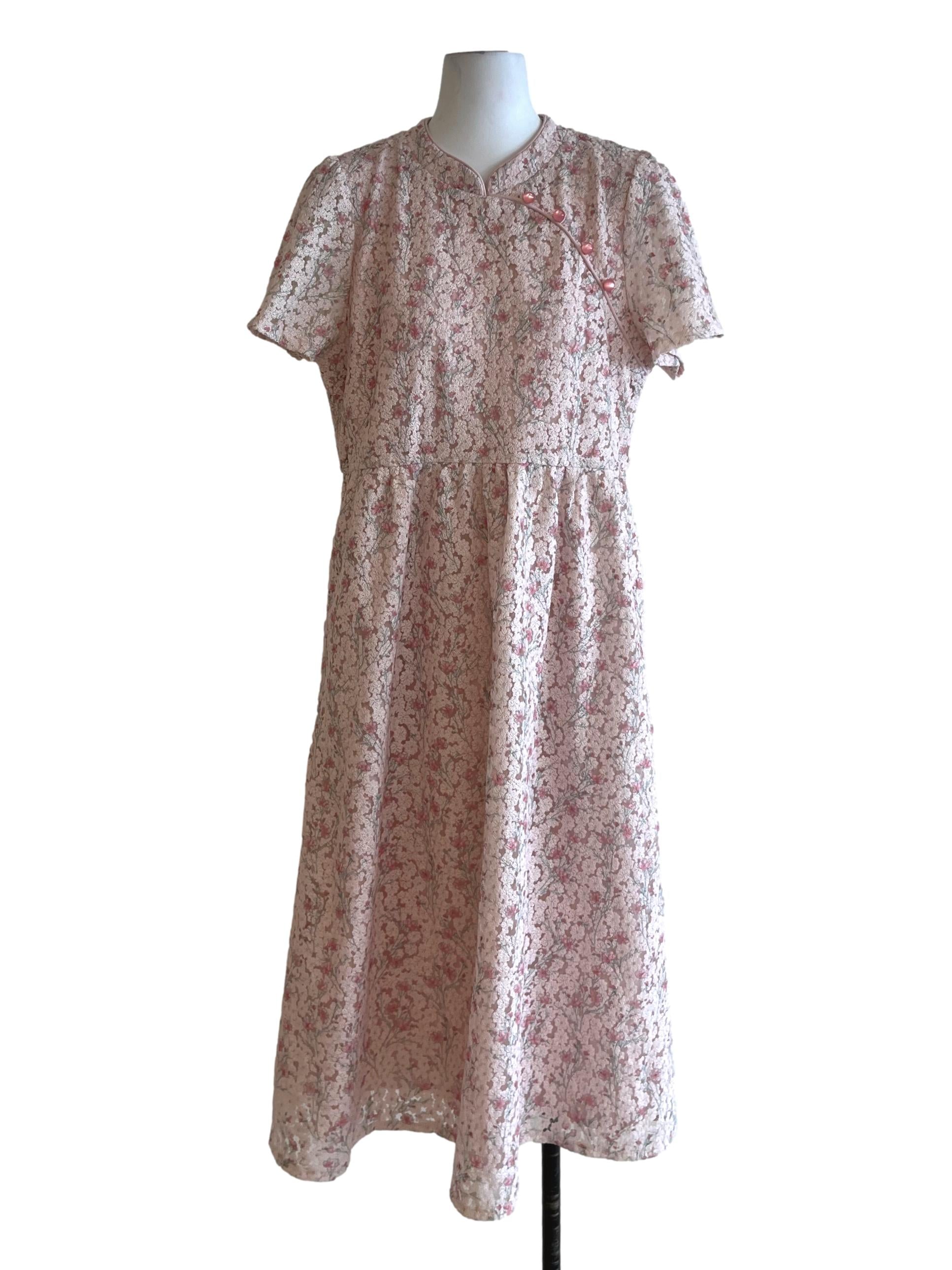 Pink Floral Empire Dress