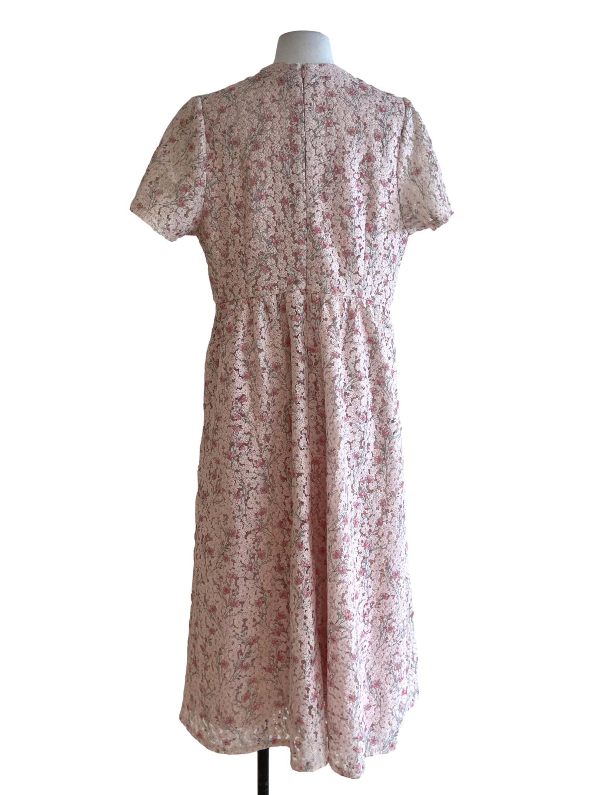 Pink Floral Empire Dress