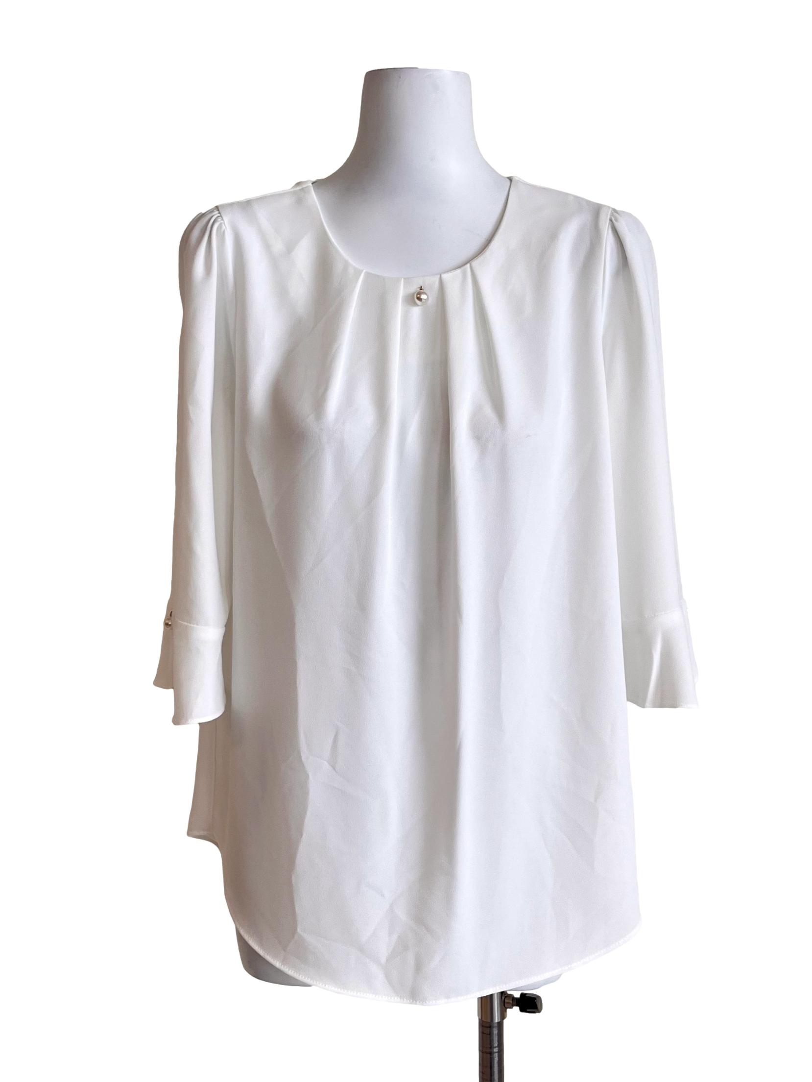 Pearl White Casual Blouse