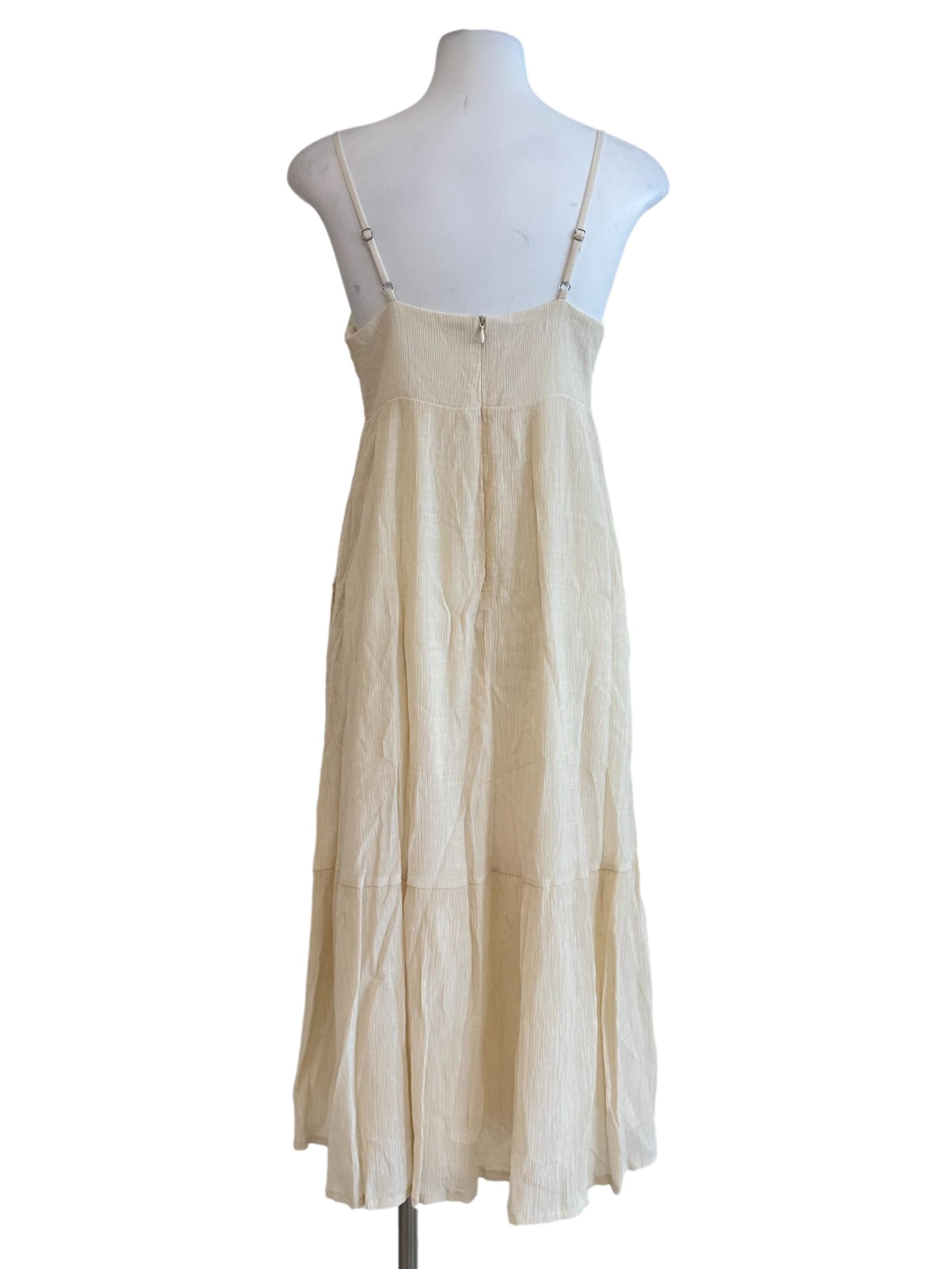 Cream White Texture Maxi Dress