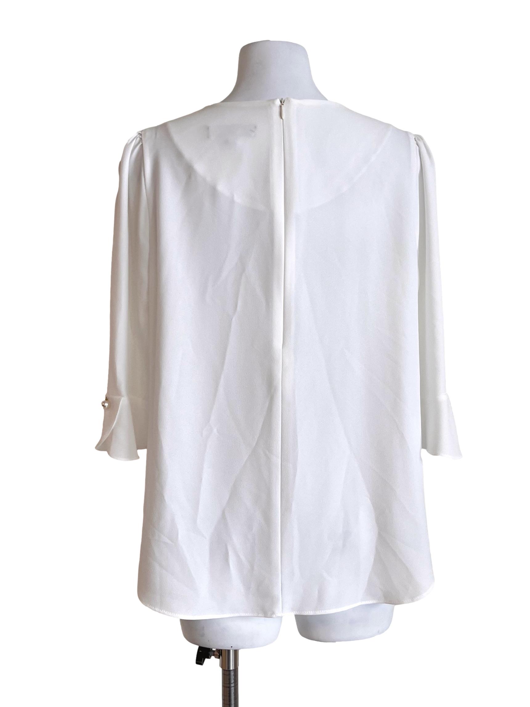 Pearl White Casual Blouse
