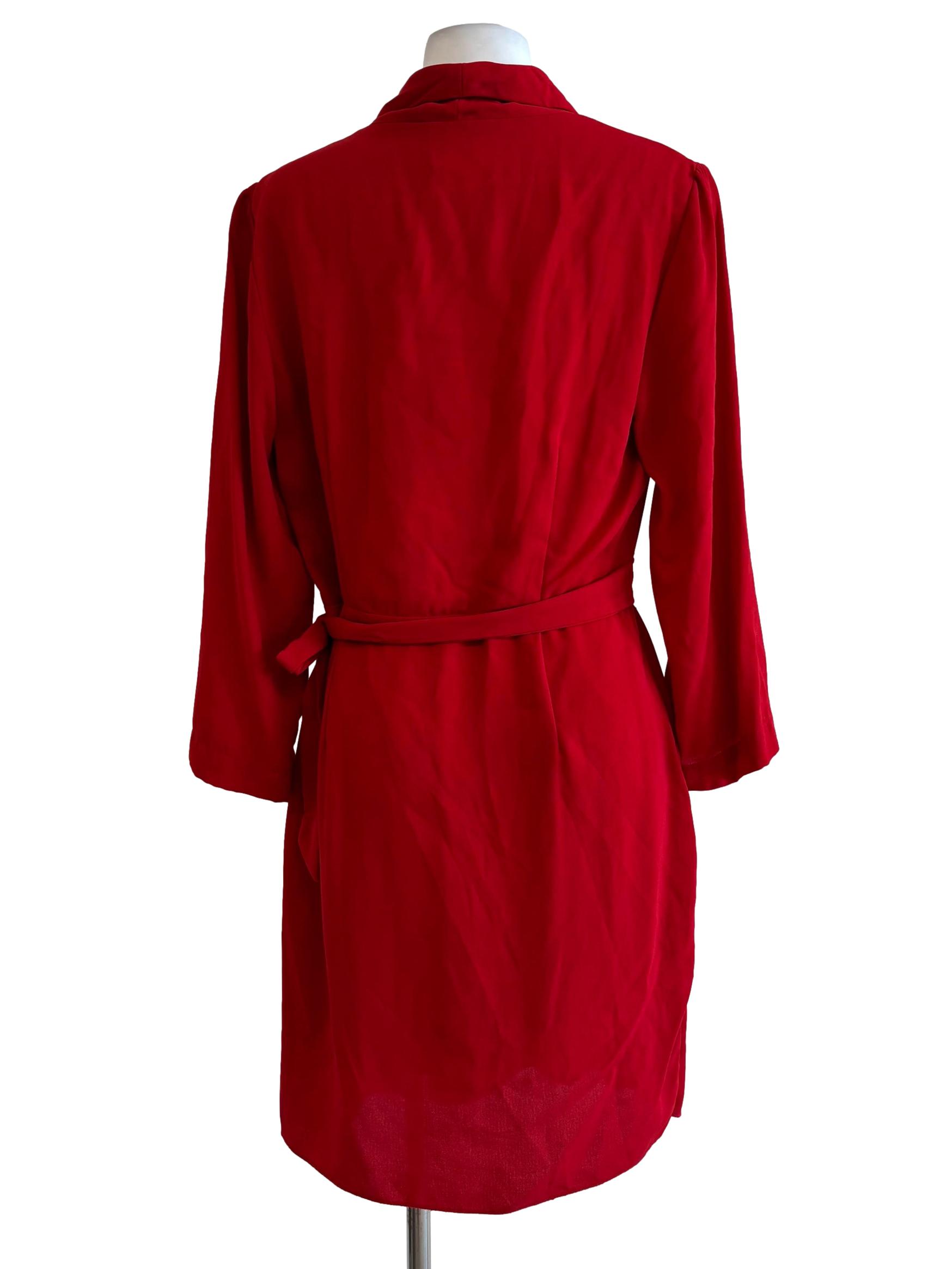 Apple Red Surplice Formal Dress