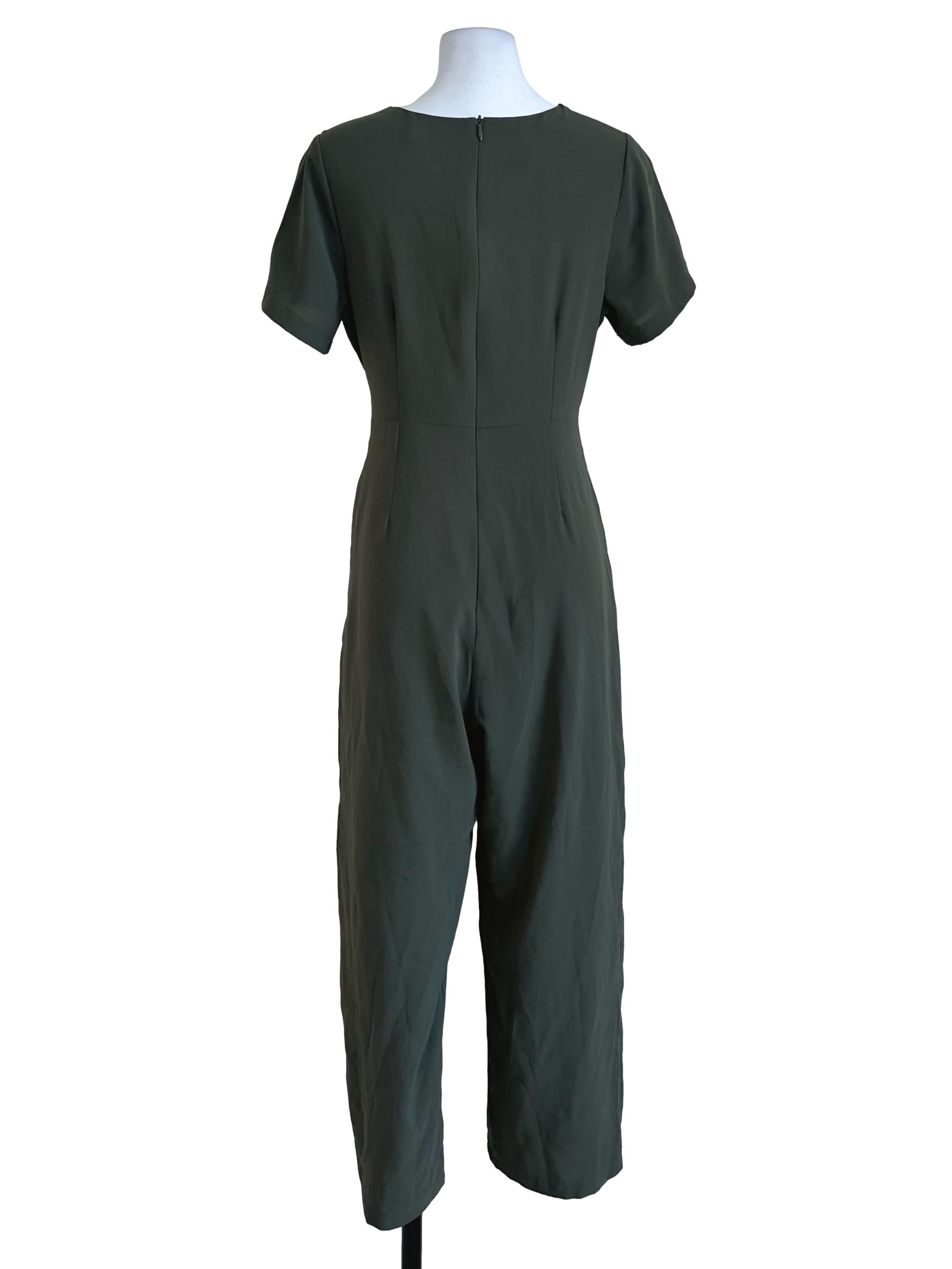 Moss Green Plain Jumpsuit