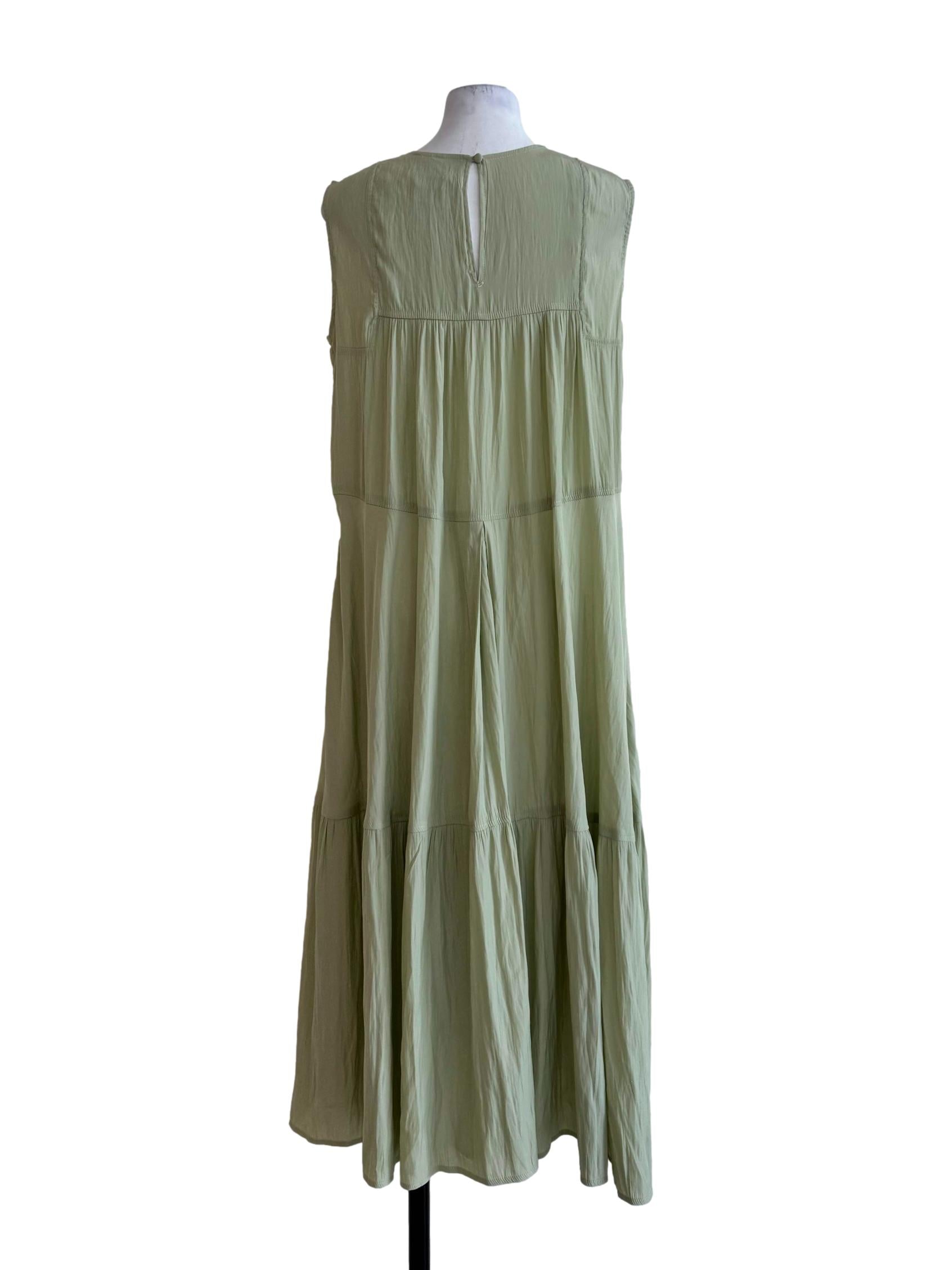 Matcha Green Sleeveless Midi Dress