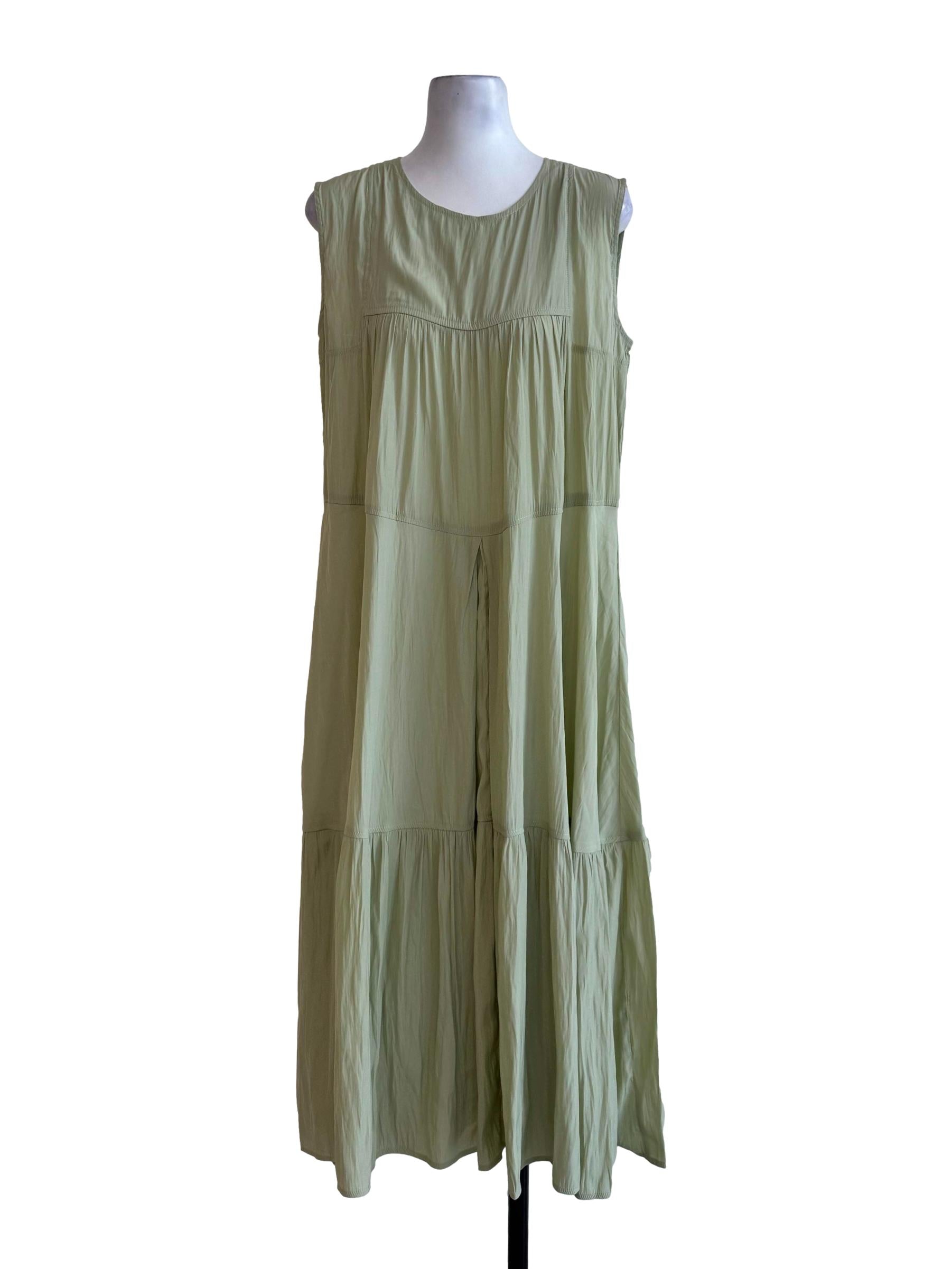 Matcha Green Sleeveless Midi Dress