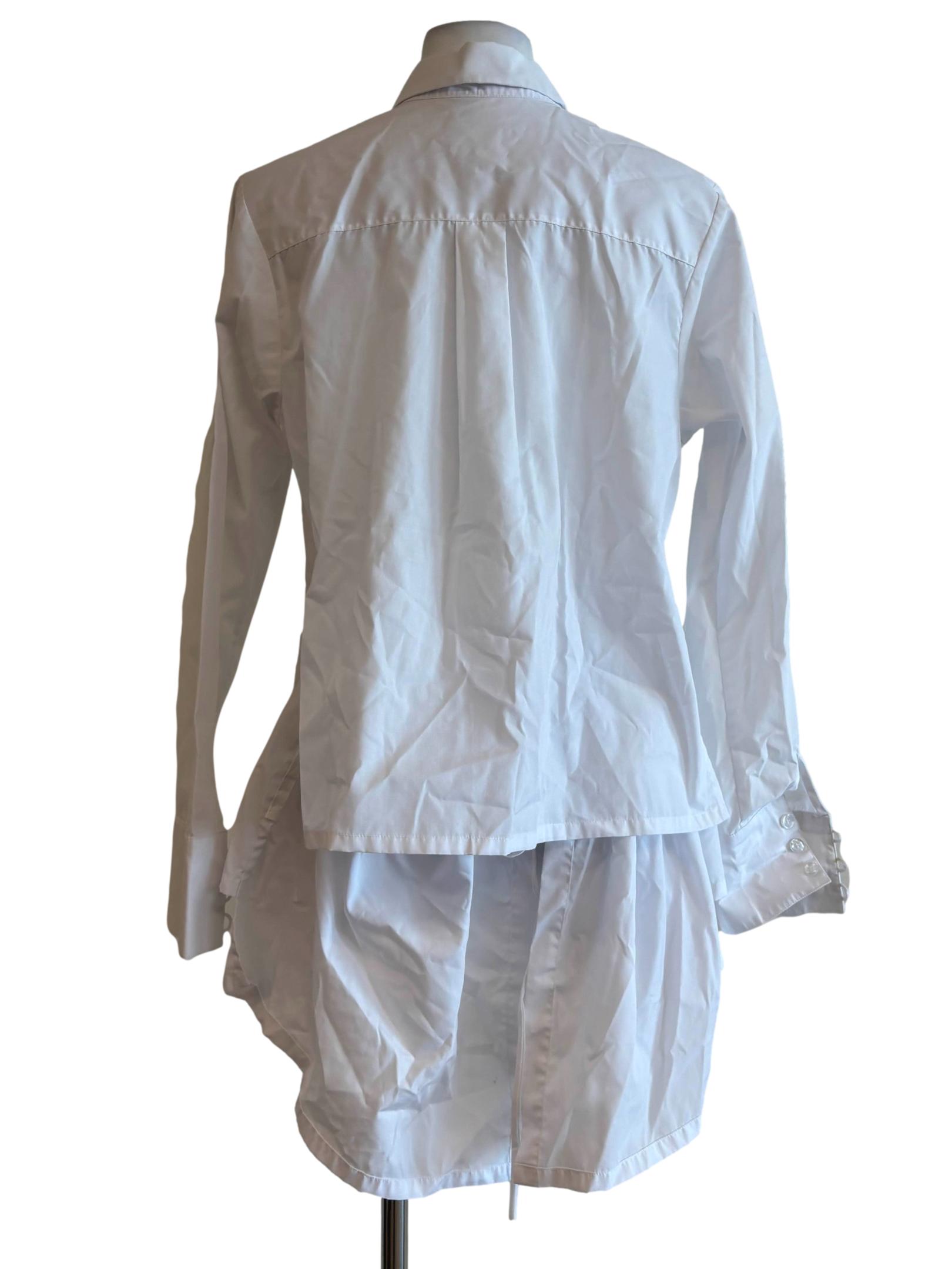 Powder White Long Sleeve Cotton Shirt