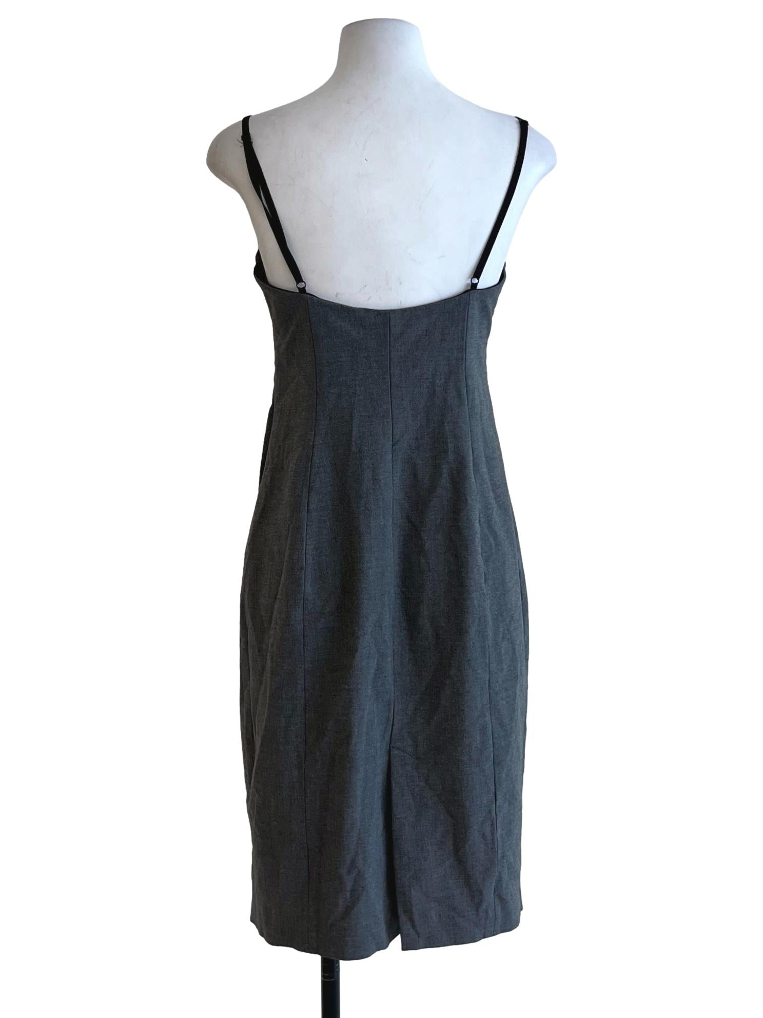 Grey Spaghetti Strap Sheath Dress