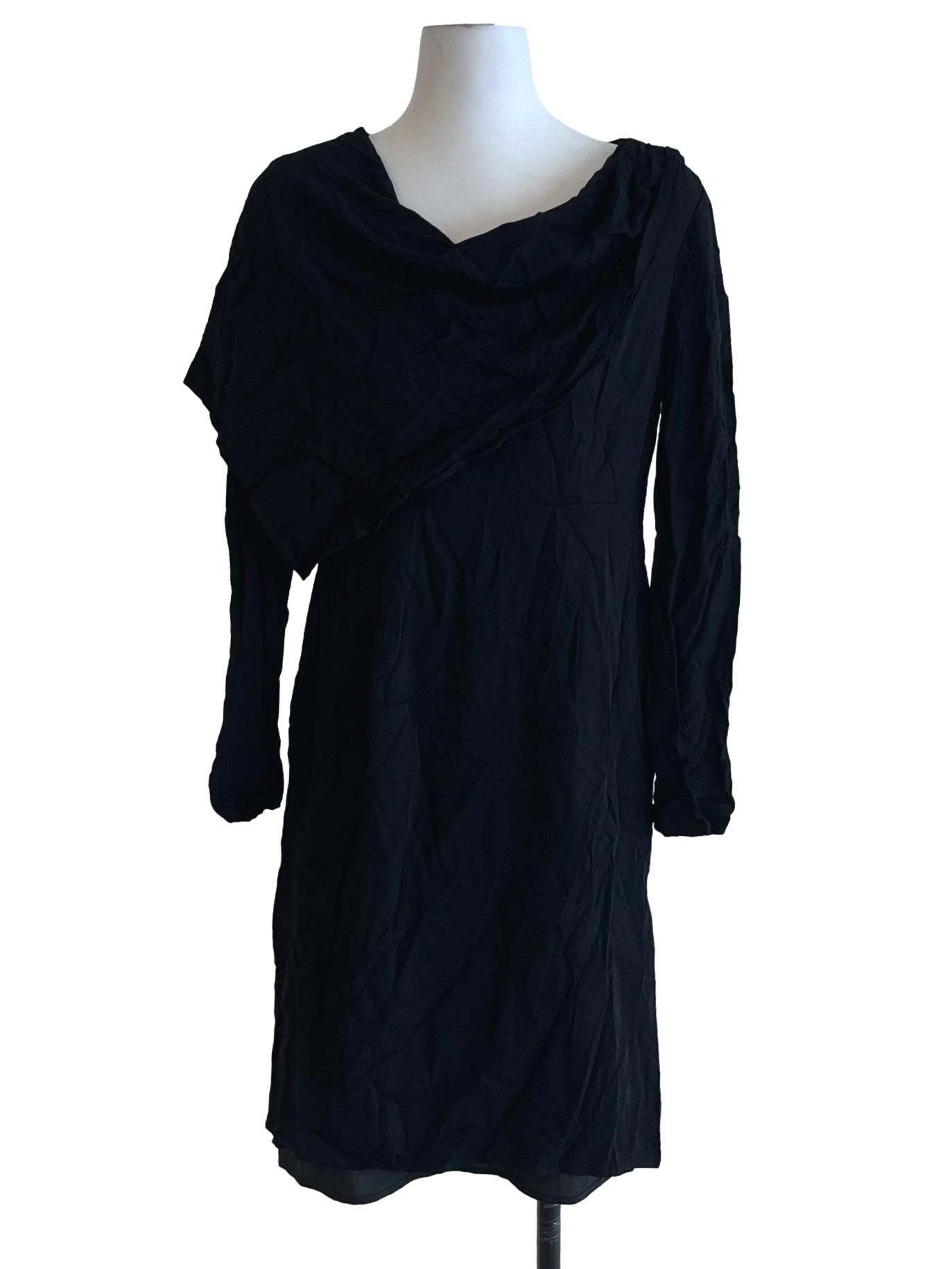 Black Plain Empire Dress