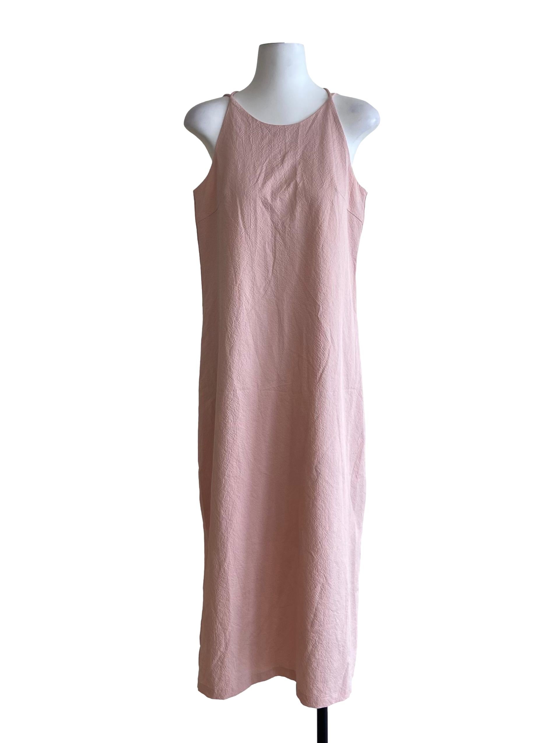 Lemonade Pink Spaghetti Straps Slit Slip Dress