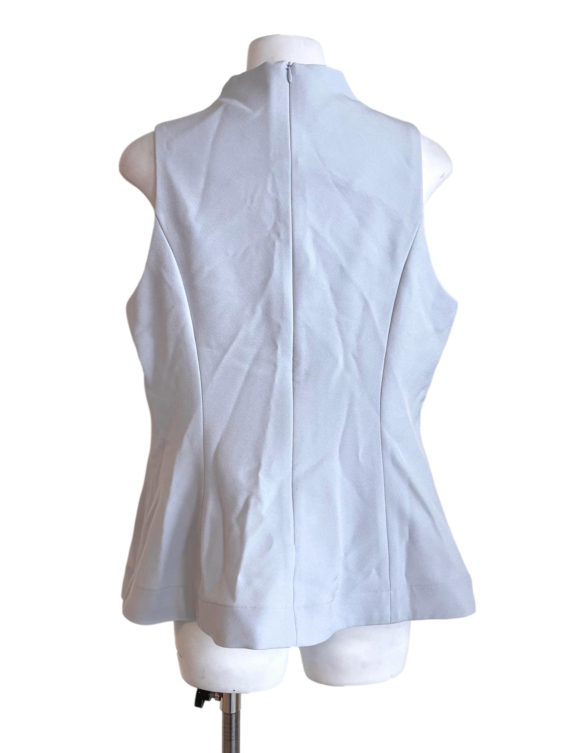 Mandarin Collar Peplum Vest Top LB