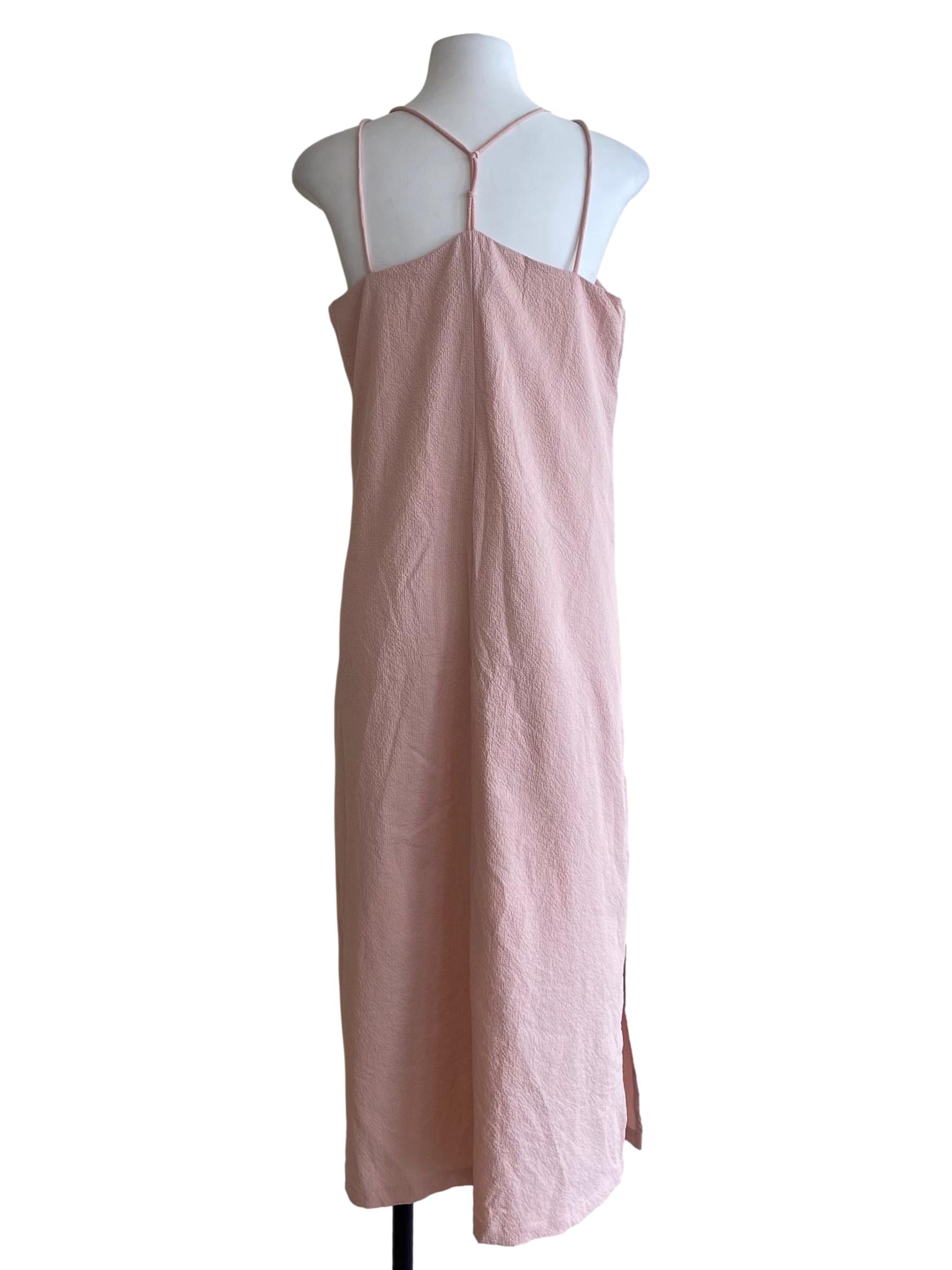 Lemonade Pink Spaghetti Straps Slit Slip Dress