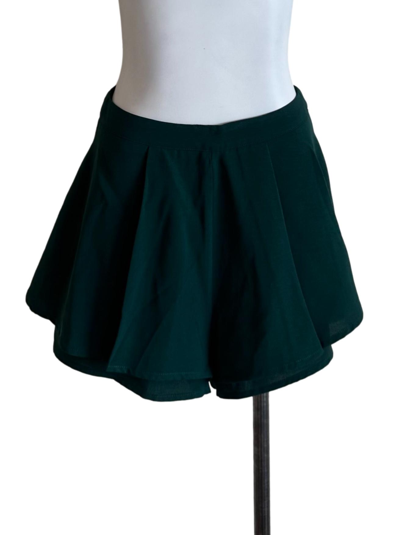 Emerald Green Box Pleated Shorts