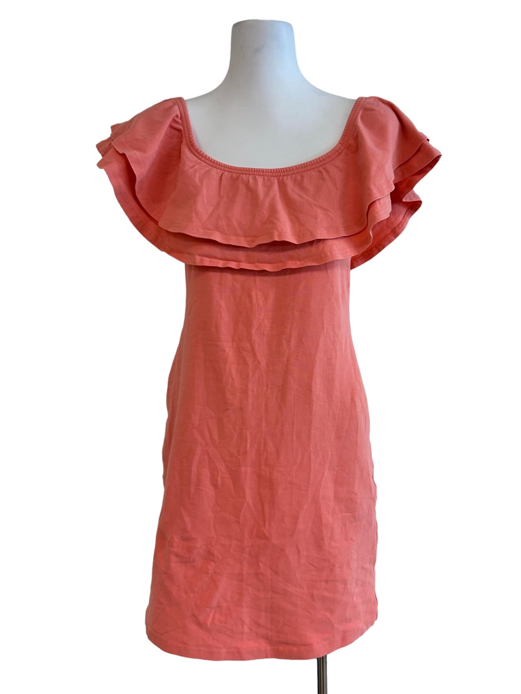 Coral Pink Cape Sleeves Mini Dress
