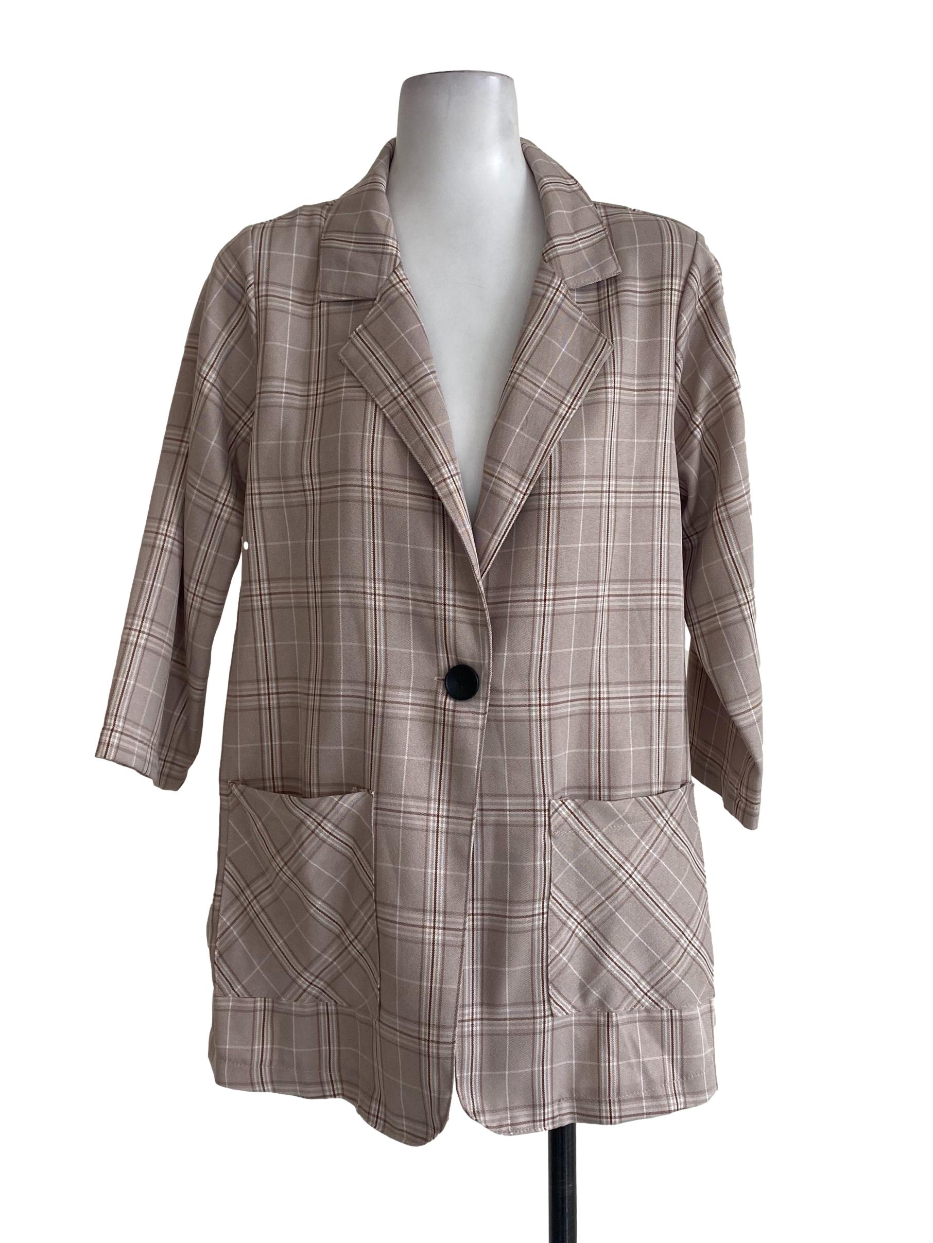 Brown Tartan Blazer