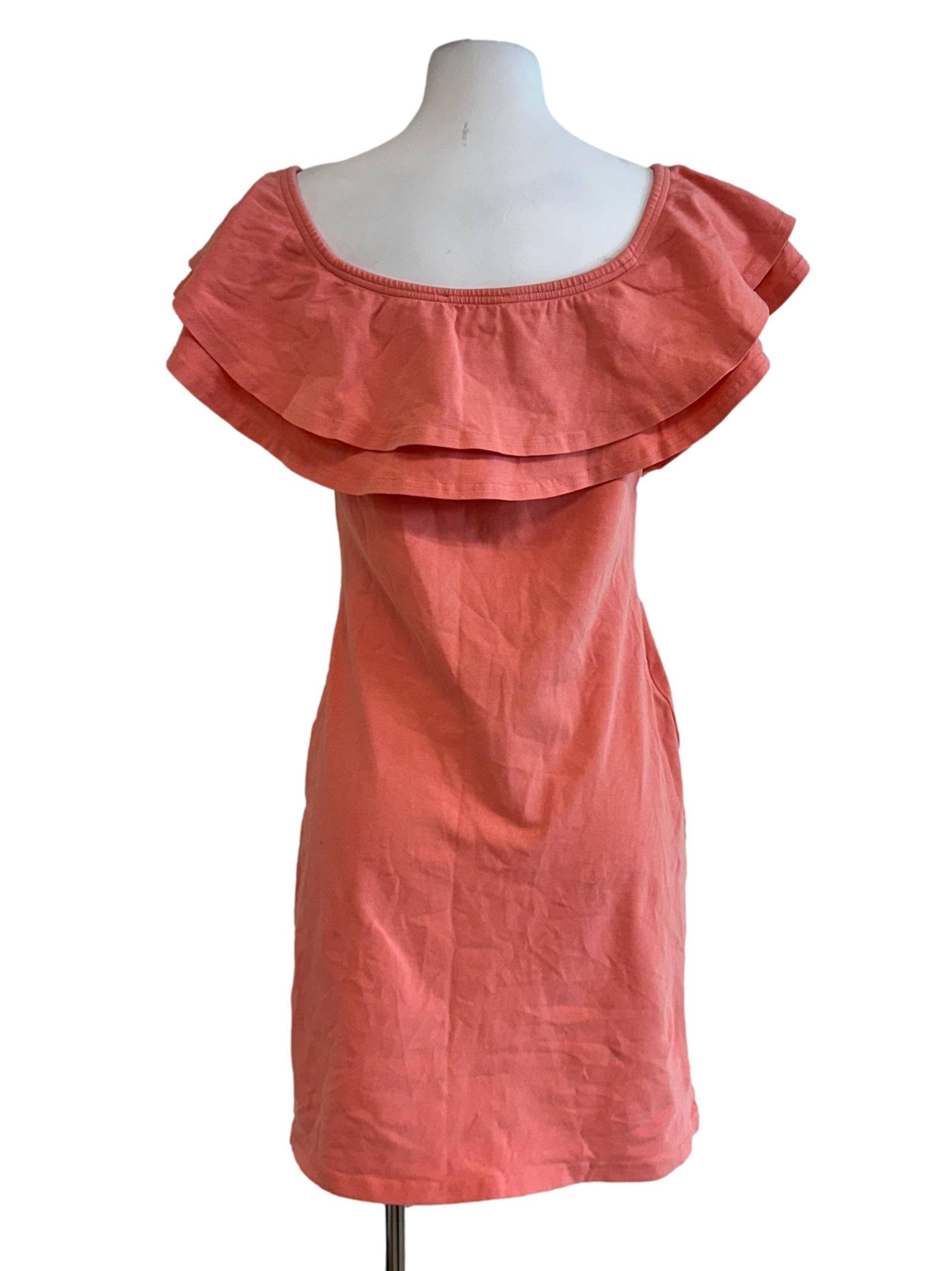 Coral Pink Cape Sleeves Mini Dress