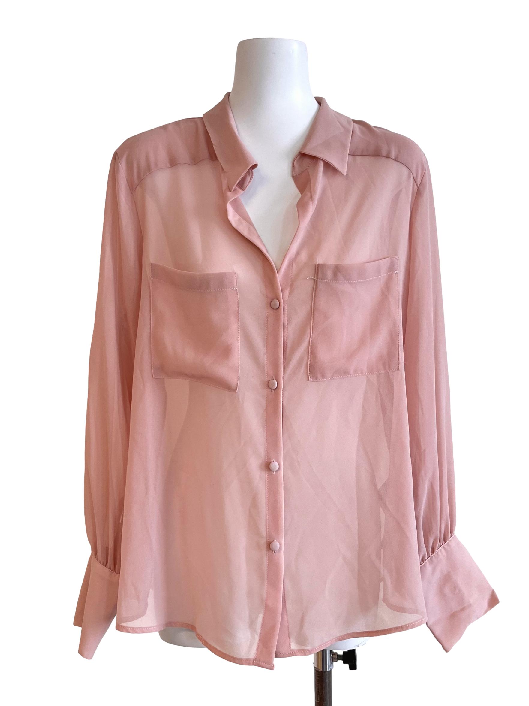 Salmon Pink Casual Blouse