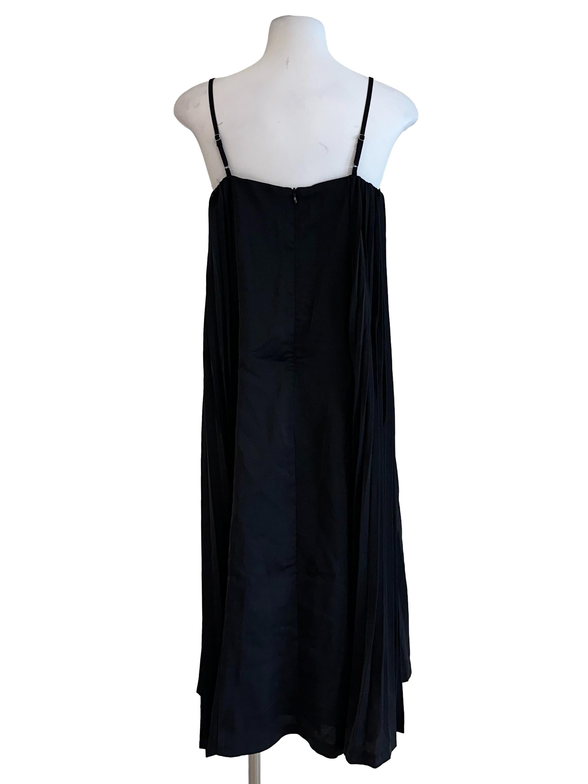 Oil Black Pleated Pattern Dress