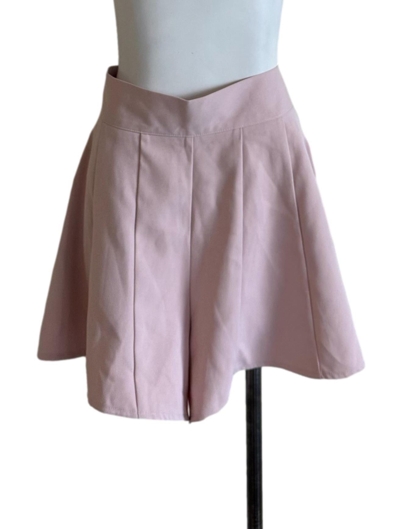 Light Pink Panel High Waist Shorts