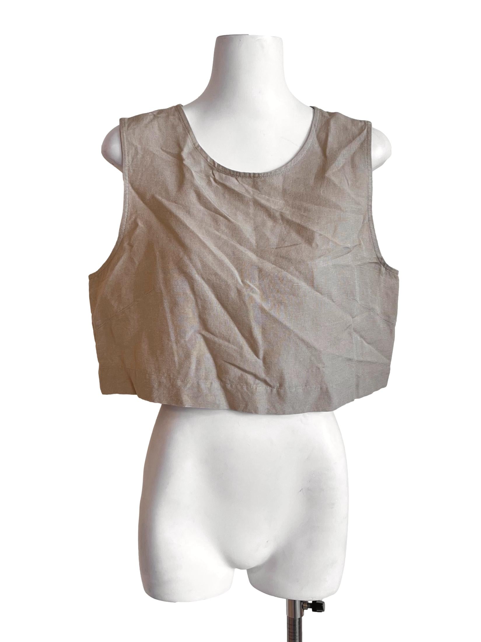 Linen Beige Crop Top LB