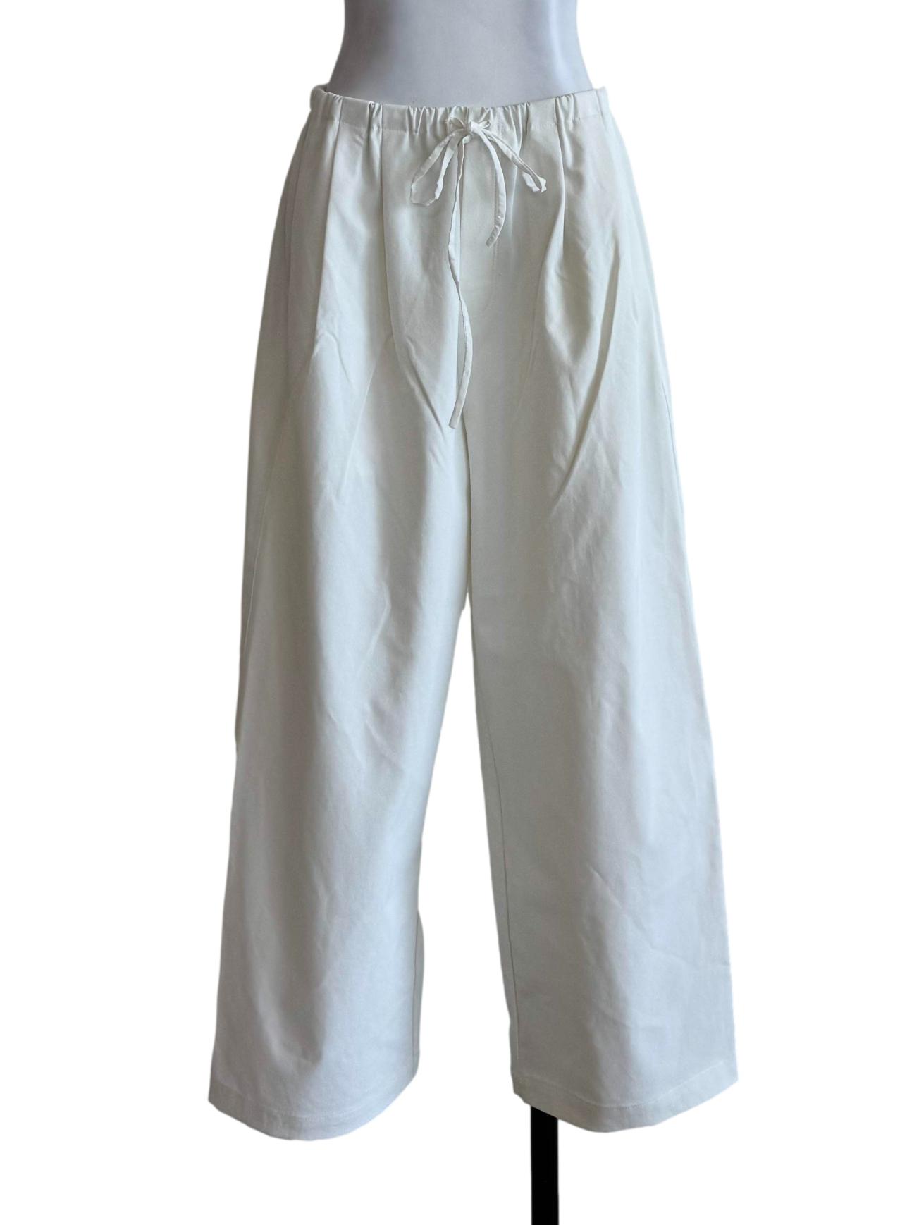 Pure White Wide Leg Pants