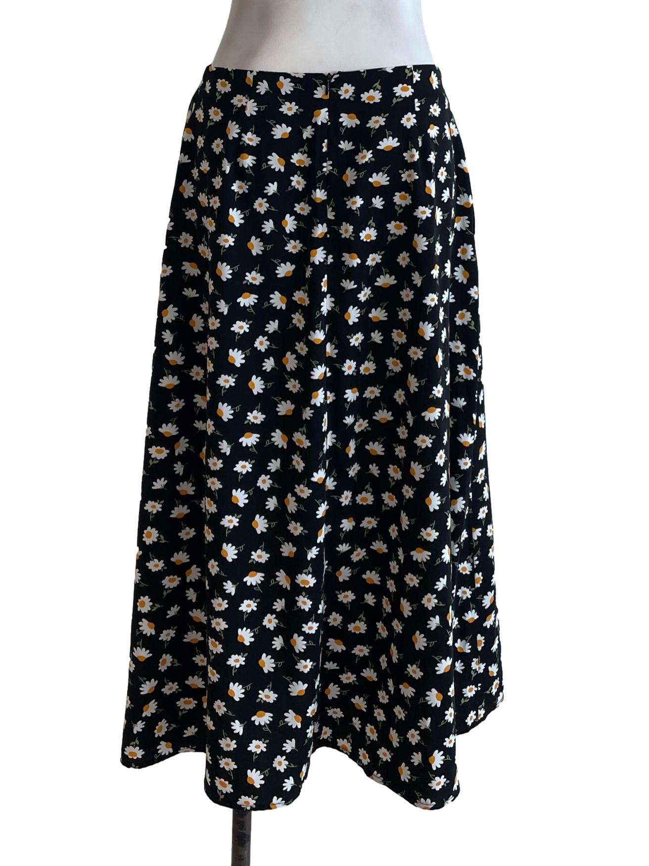 Black Floral Skirt