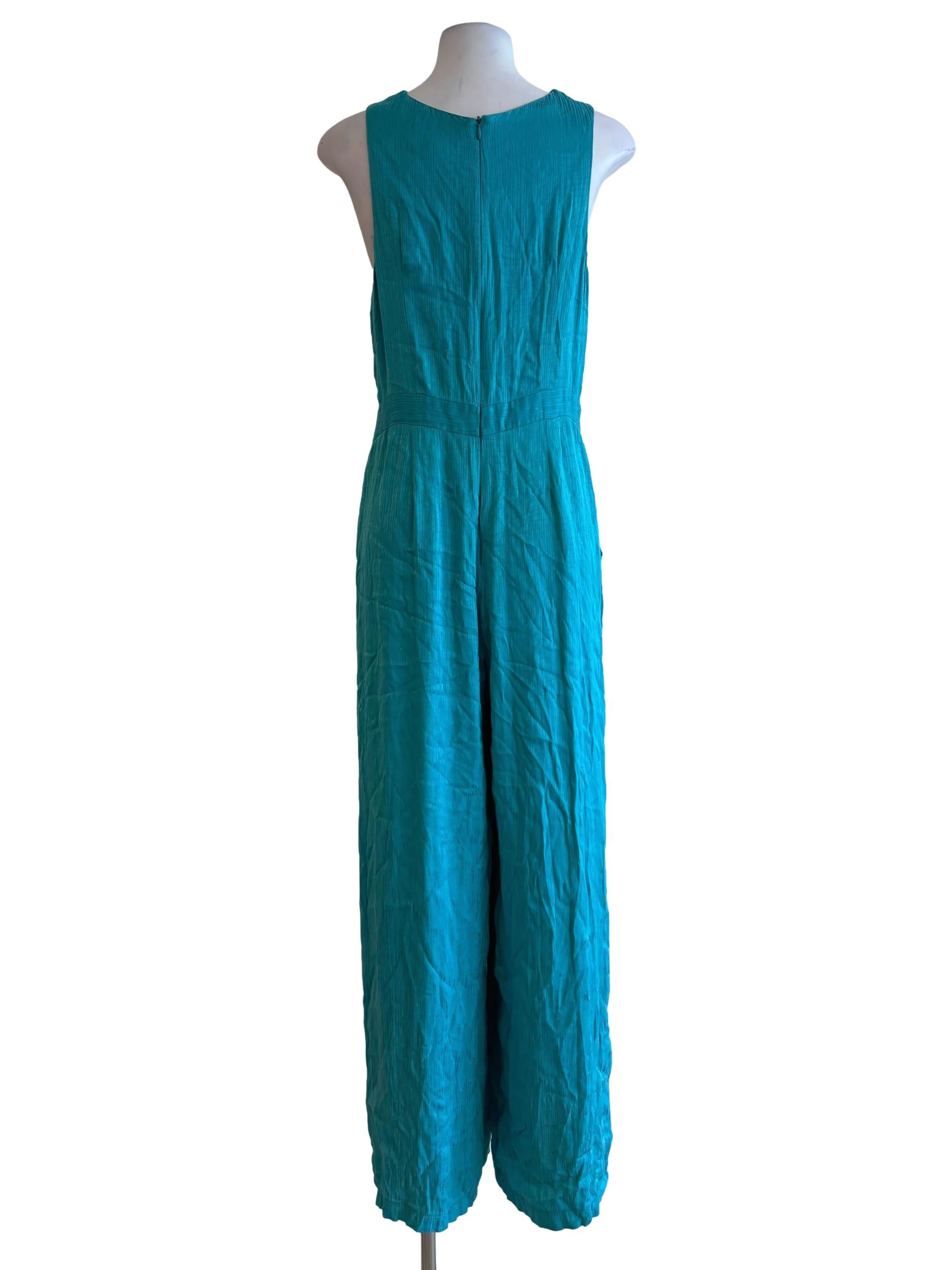 Aqua Blue Sleeveless Oversize Jumpsuit
