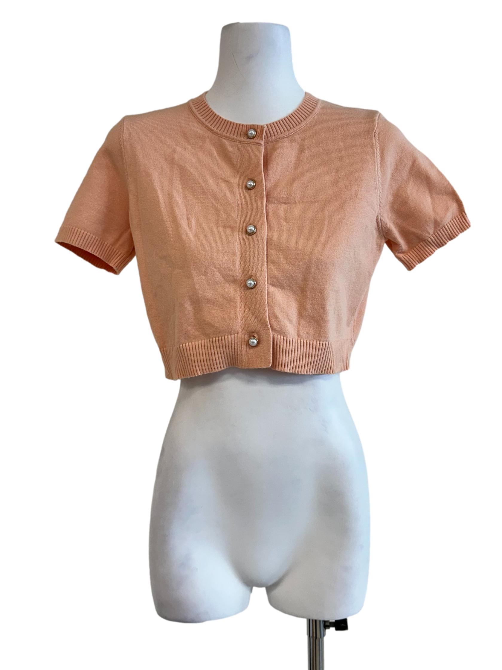Cantaloupe Orange Button Top