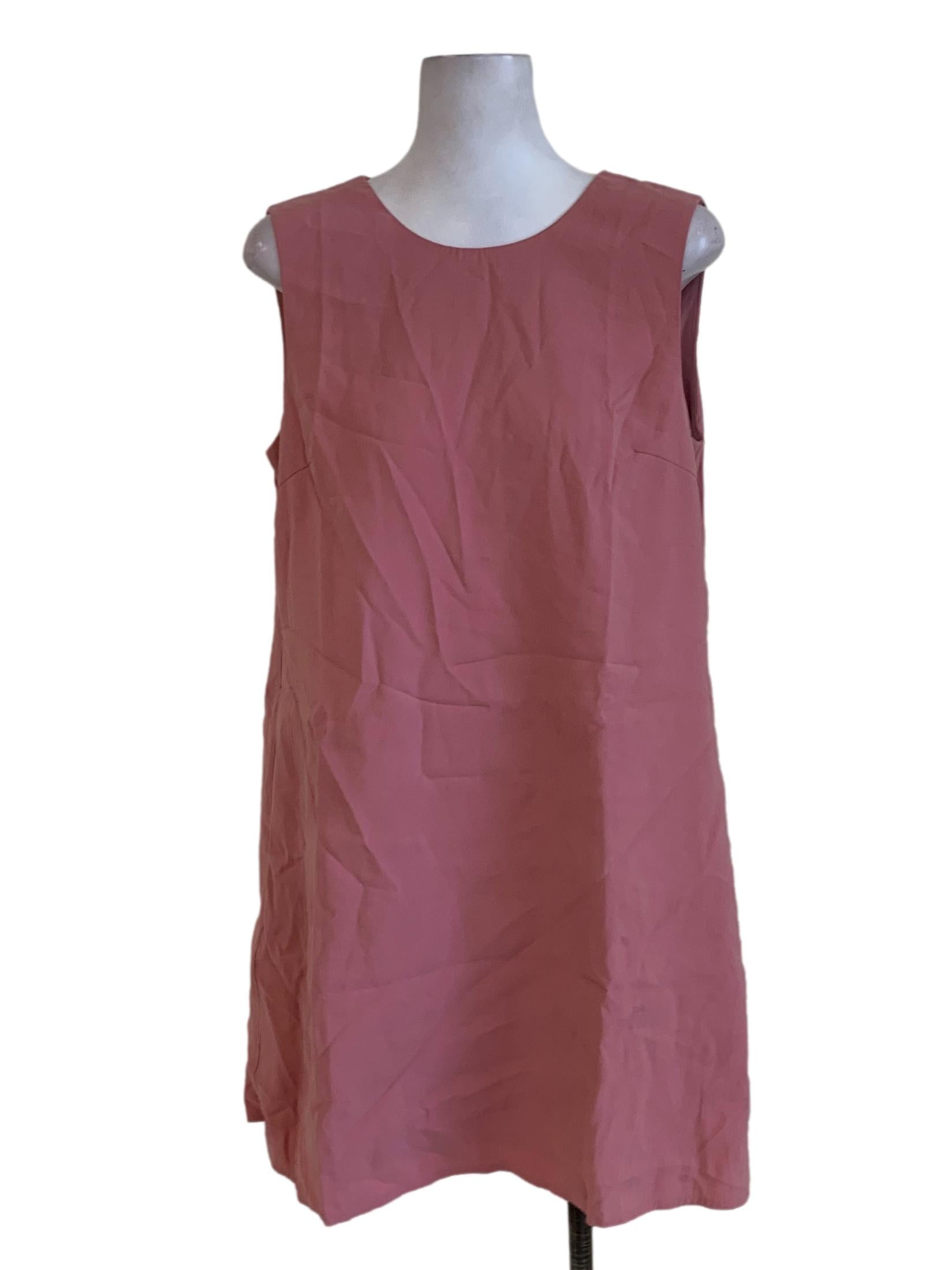 Rouge Pink Bateau Neckline Trapezoid Dress